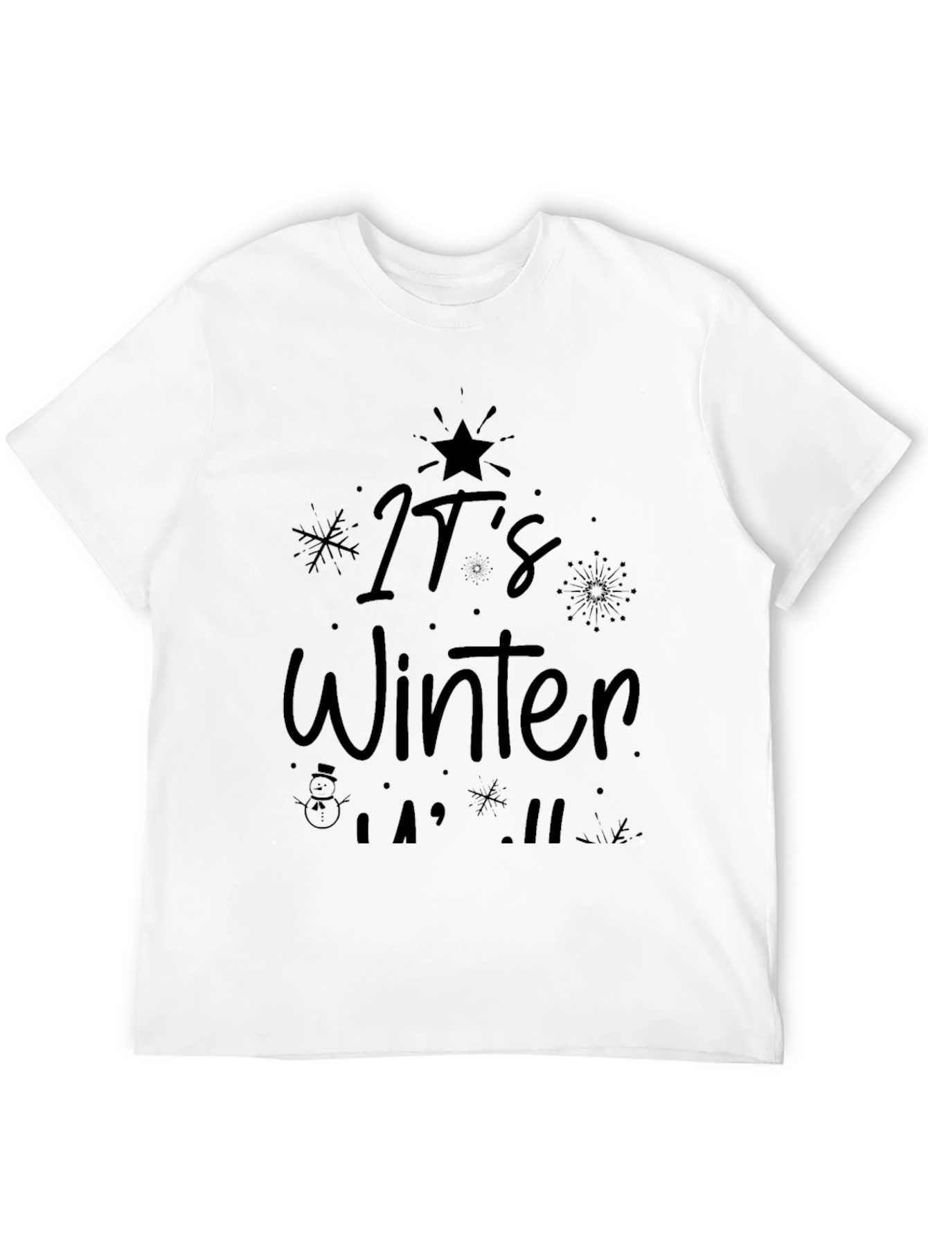 Its Winter Black Graphic Tee