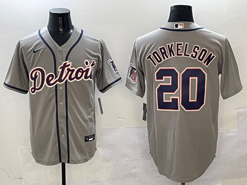 Men's Detroit Tigers Spencer Torkelson #20 Gray Replica Player Jerseys