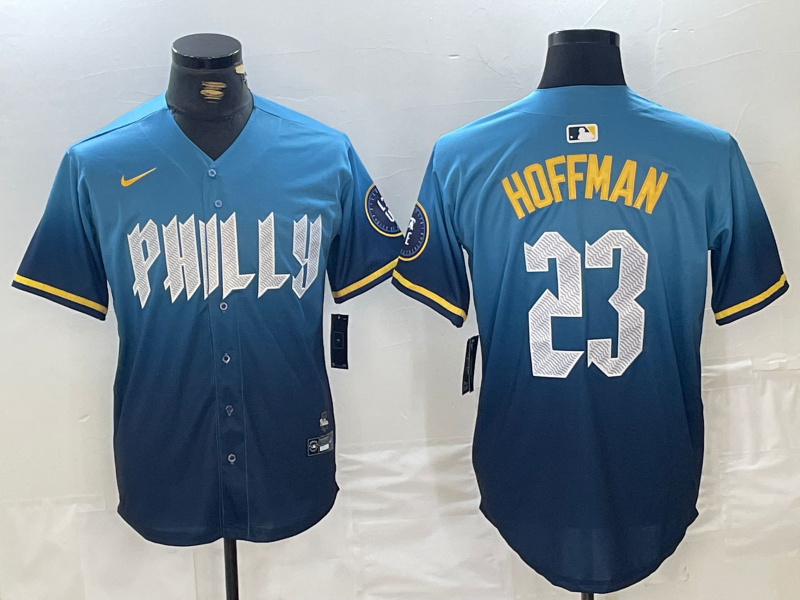 Men's Philadelphia Phillies Jeff Hoffman #23 Blue 2024 City Connect Limited Player Jerseys