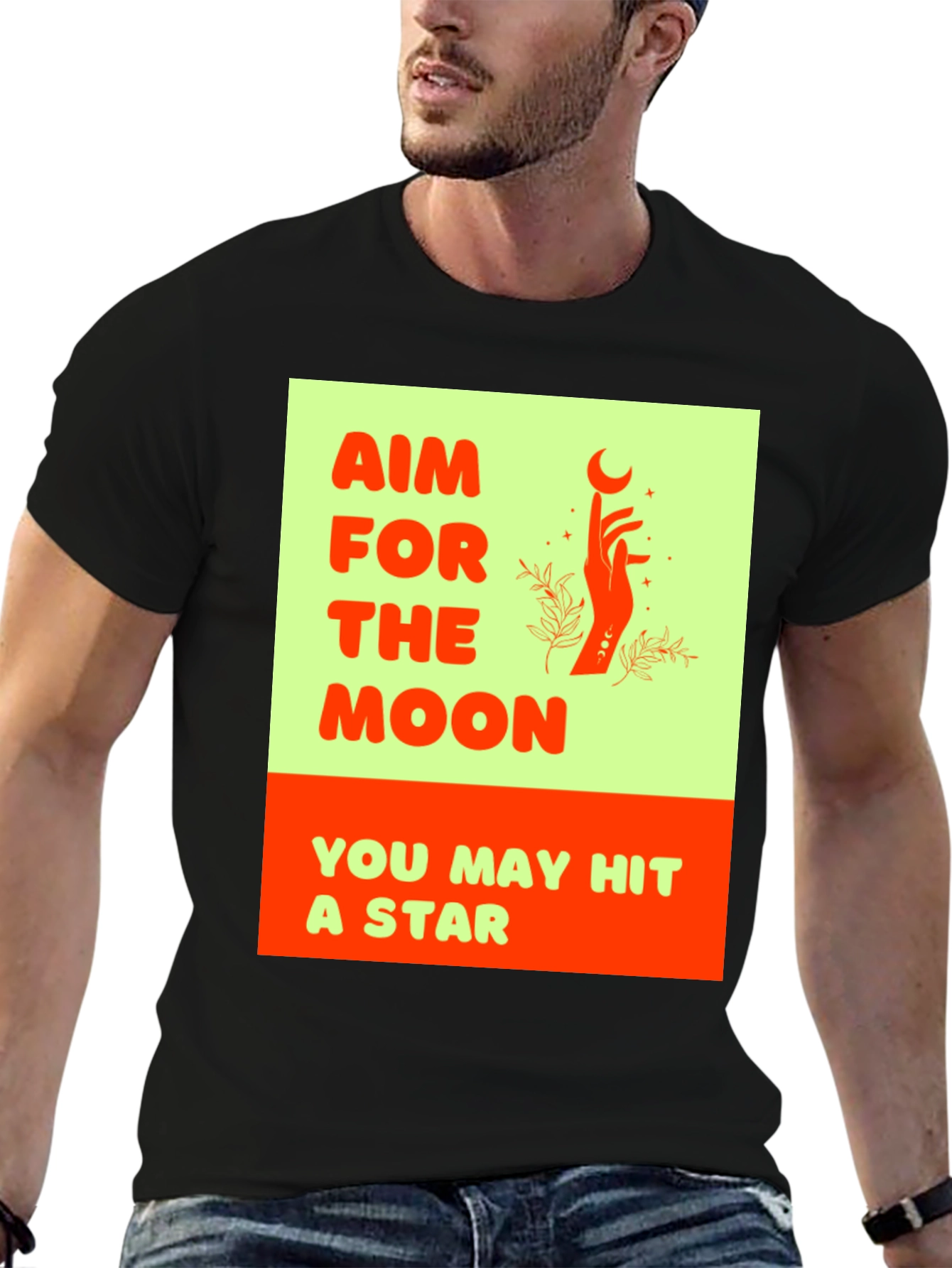 Aim for the Moon Graphic Tee - Black