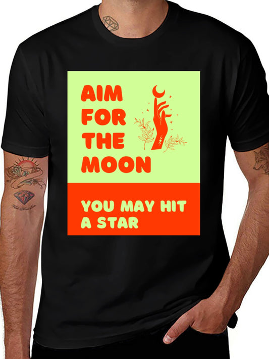 Aim for the Moon Graphic Tee - Black