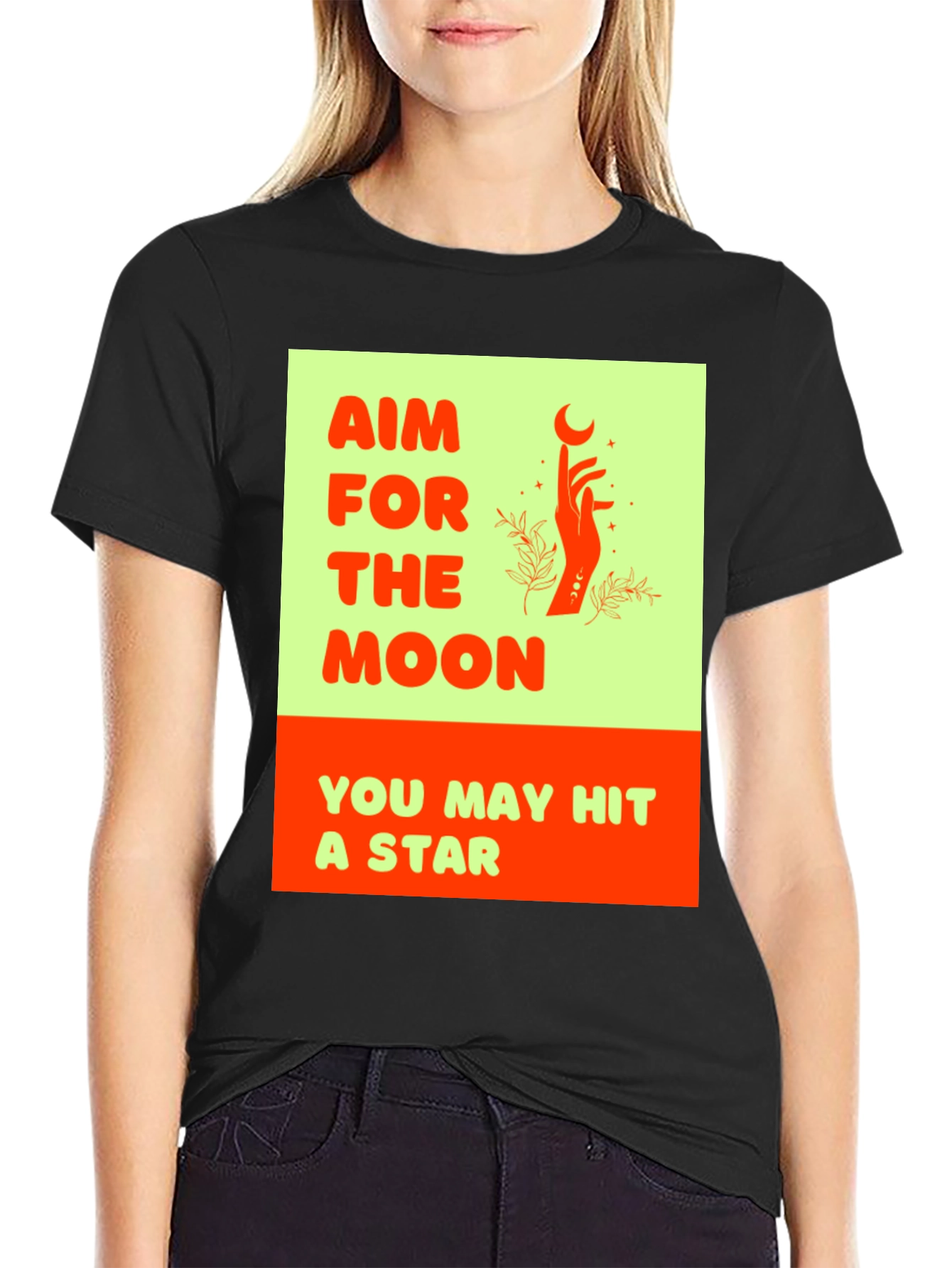 Aim for the Moon Graphic Tee - Black