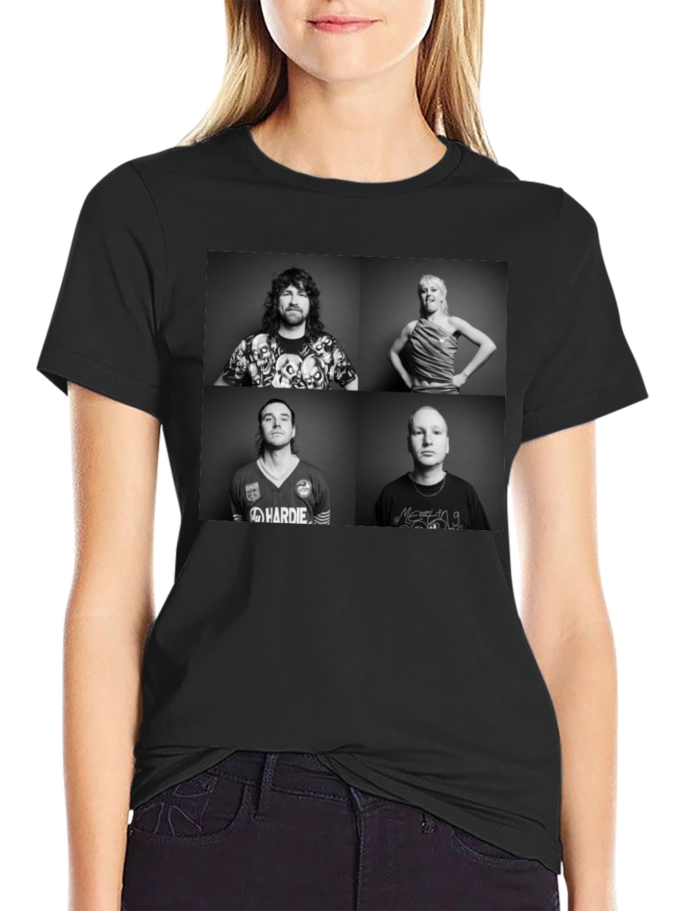 Black Tee with Band Graphic