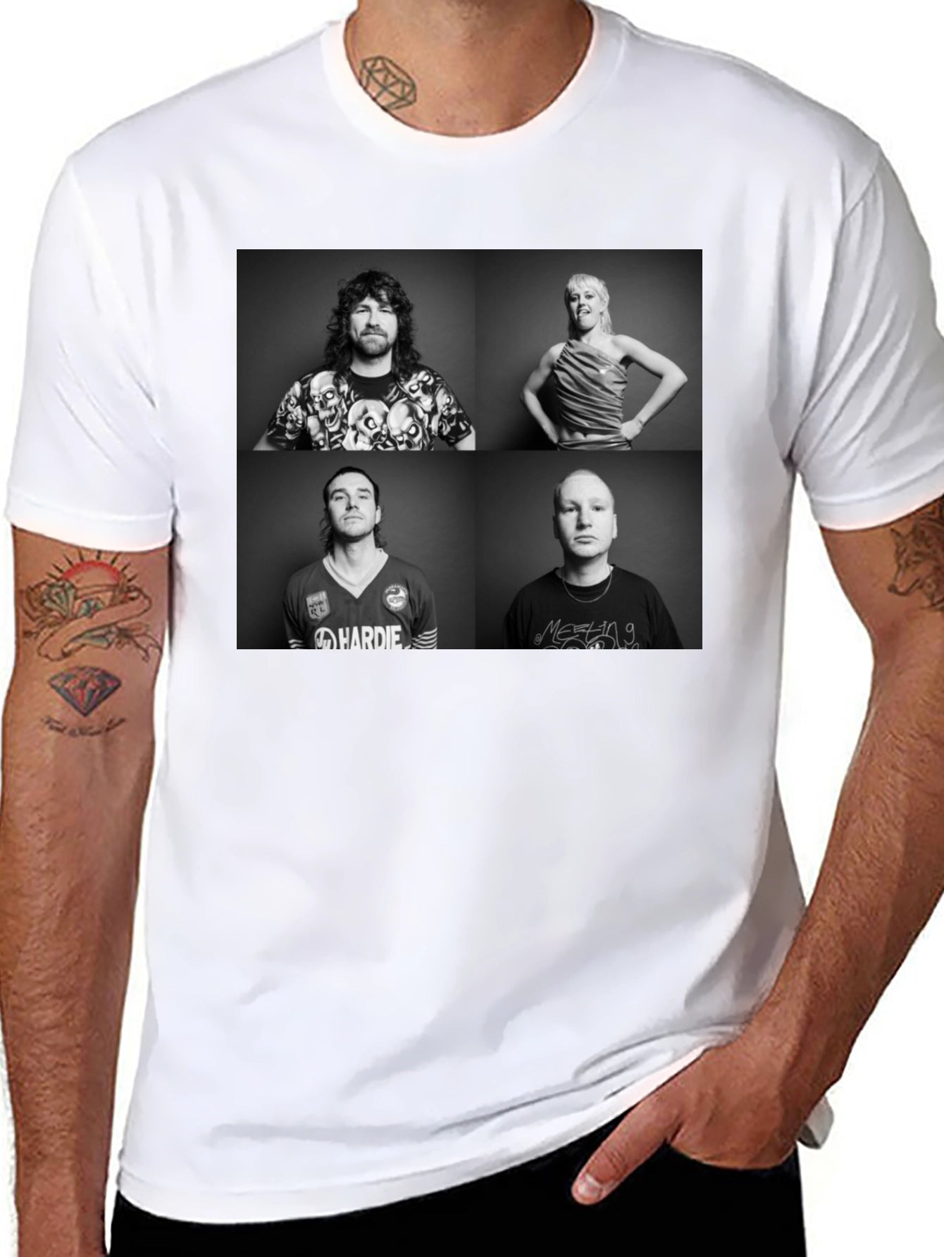Black Tee with Band Graphic