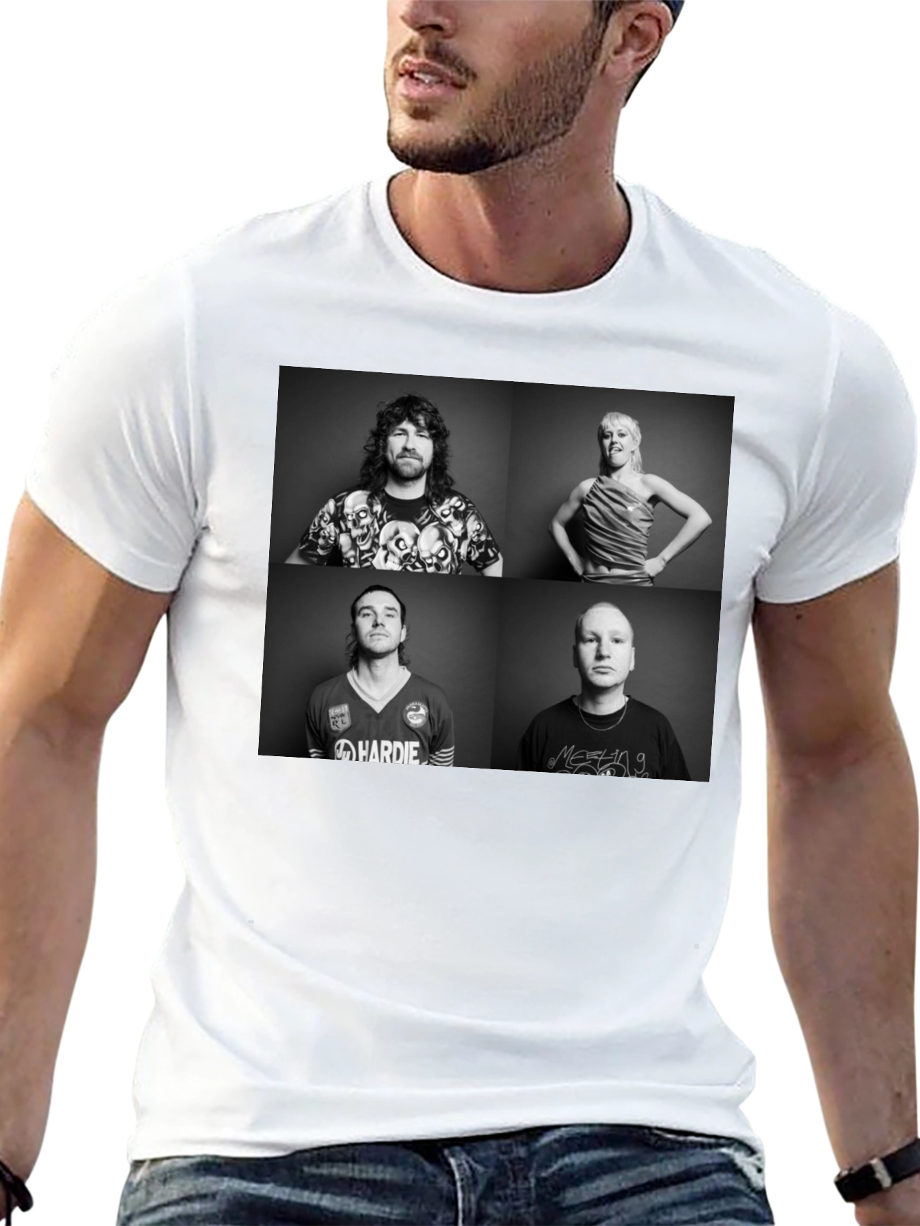 Black Tee with Band Graphic