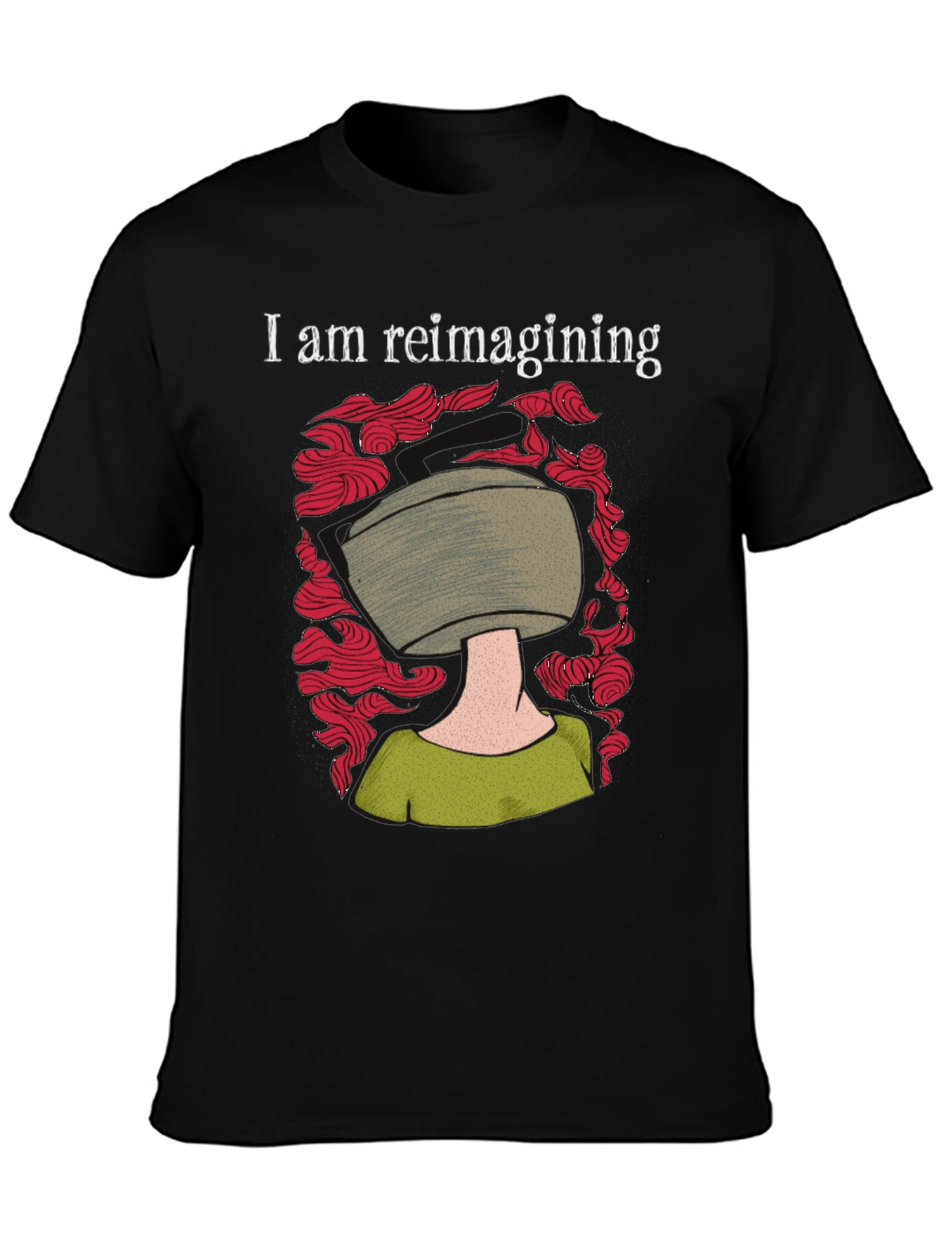 Reimagining T-Shirt: Black Graphic Tee for Creative Thinkers