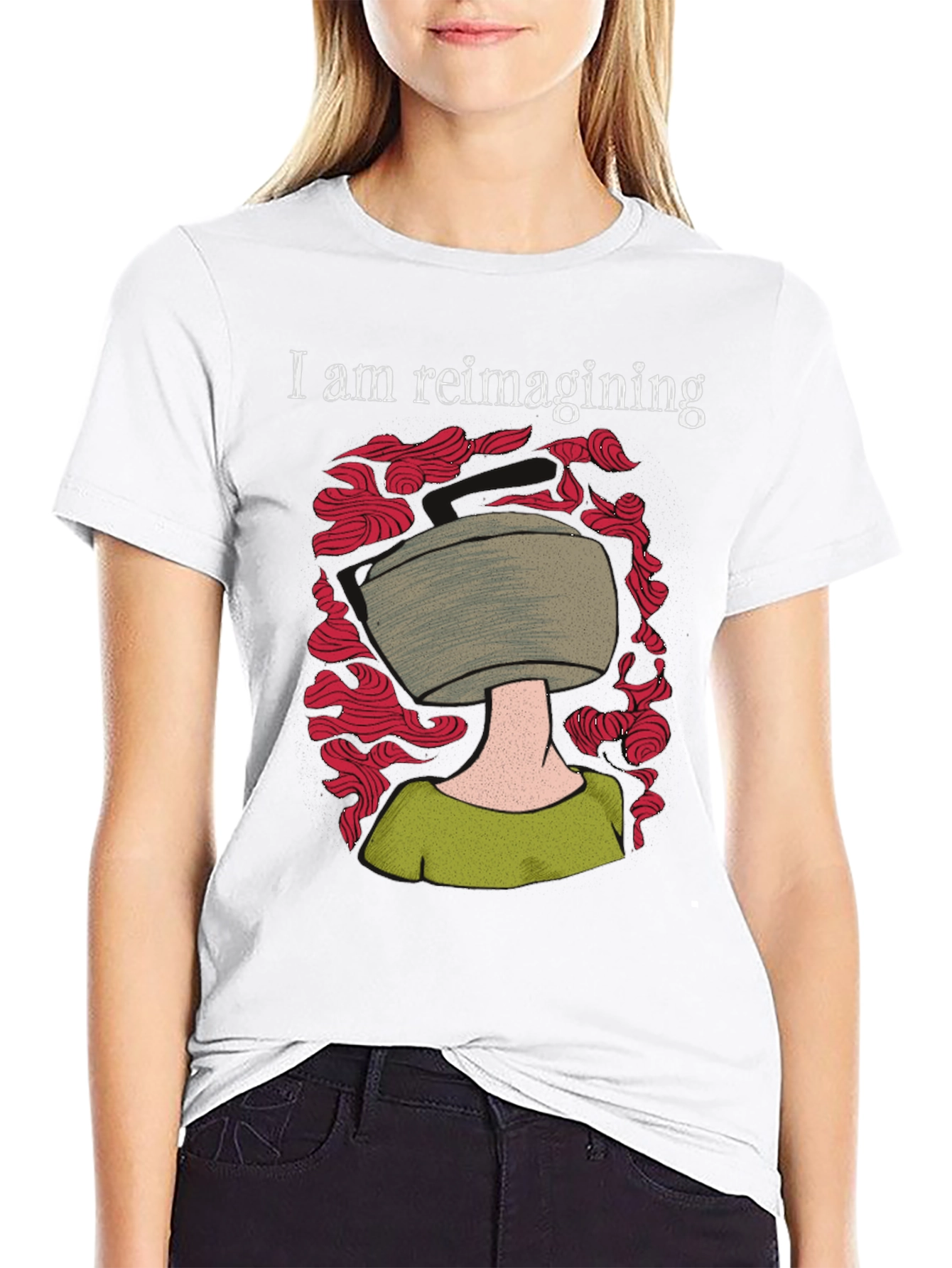 Reimagining T-Shirt: Black Graphic Tee for Creative Thinkers