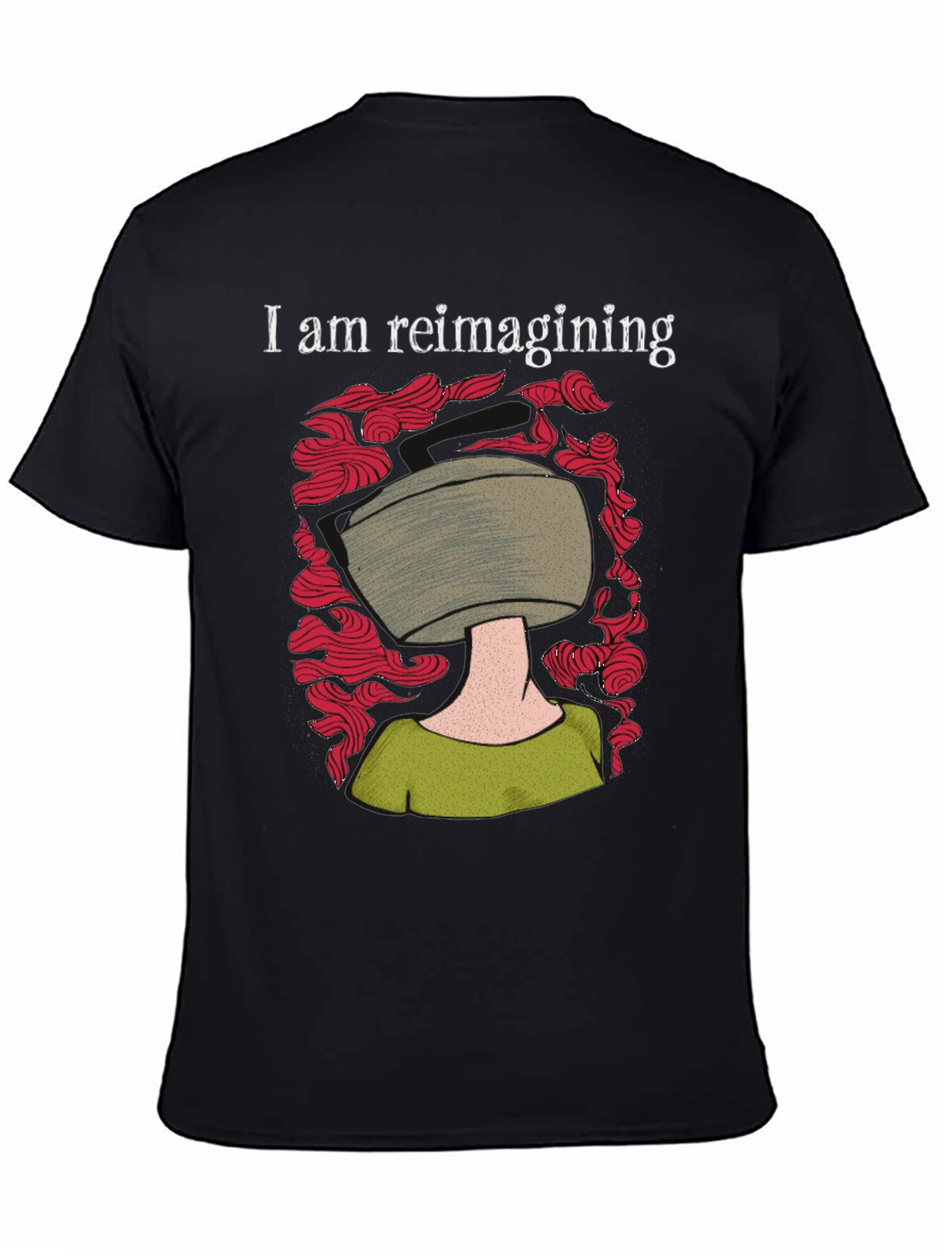 Reimagining T-Shirt: Black Graphic Tee for Creative Thinkers