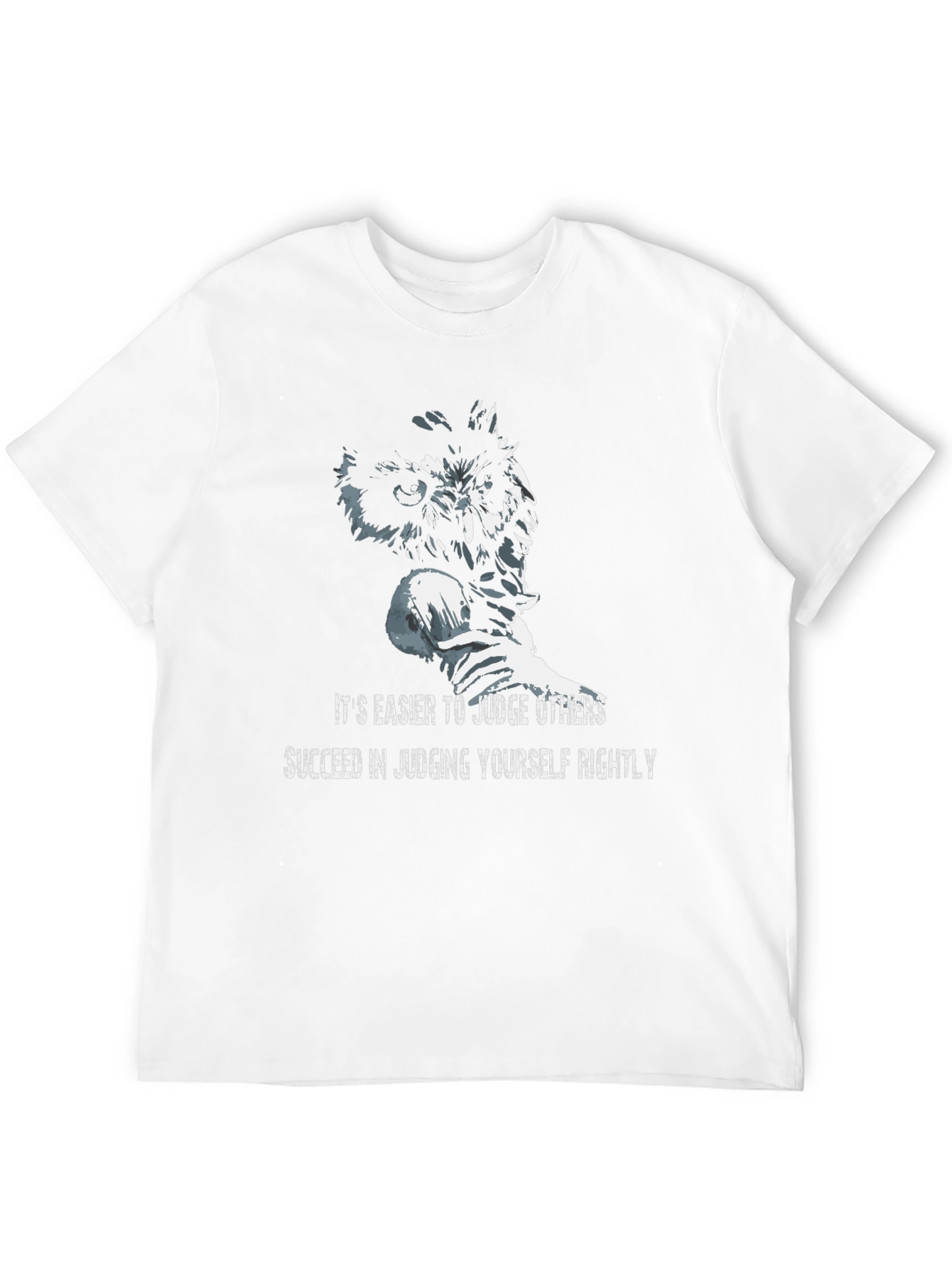 Owl Judge Graphic Print Black T-Shirt