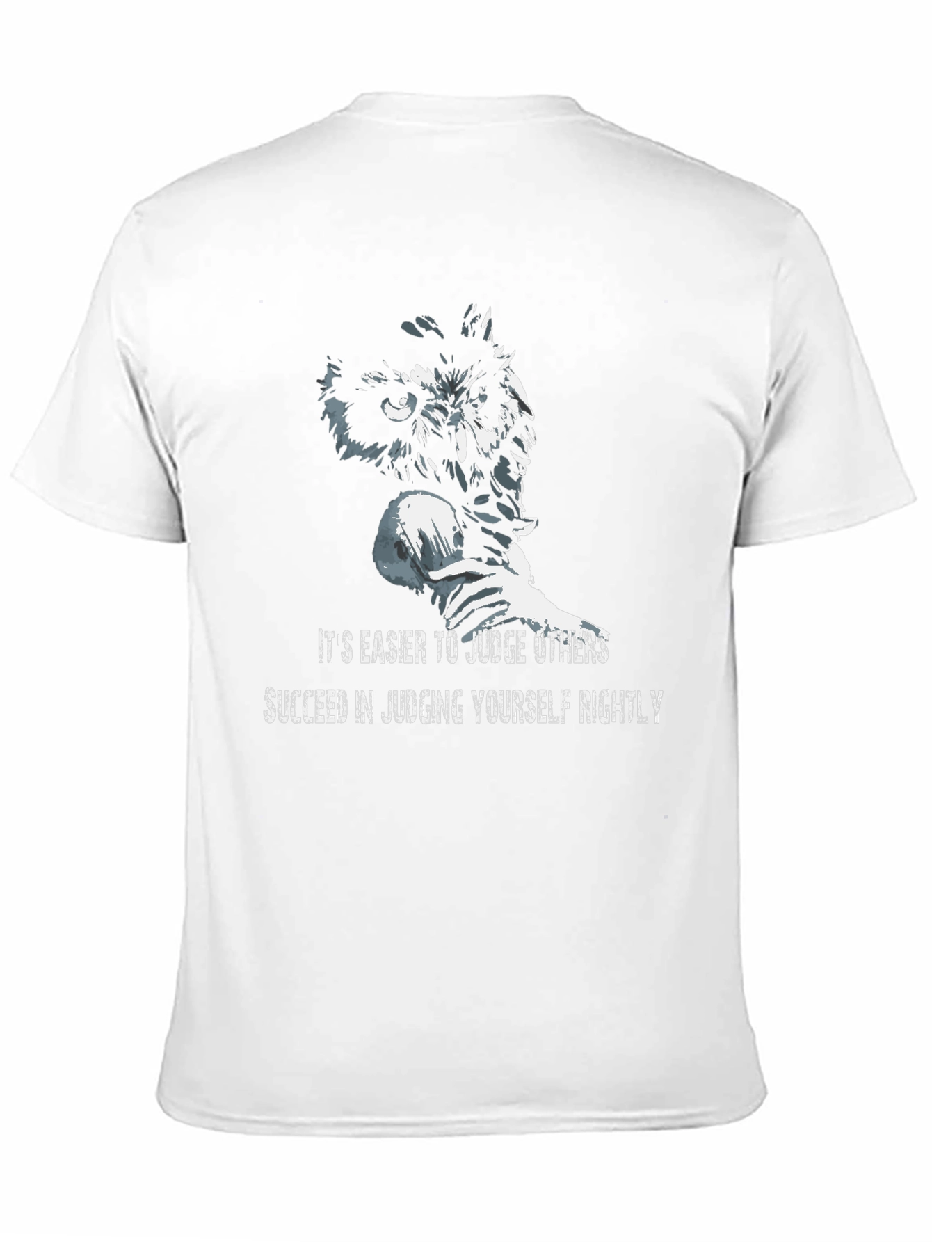 Owl Judge Graphic Print Black T-Shirt