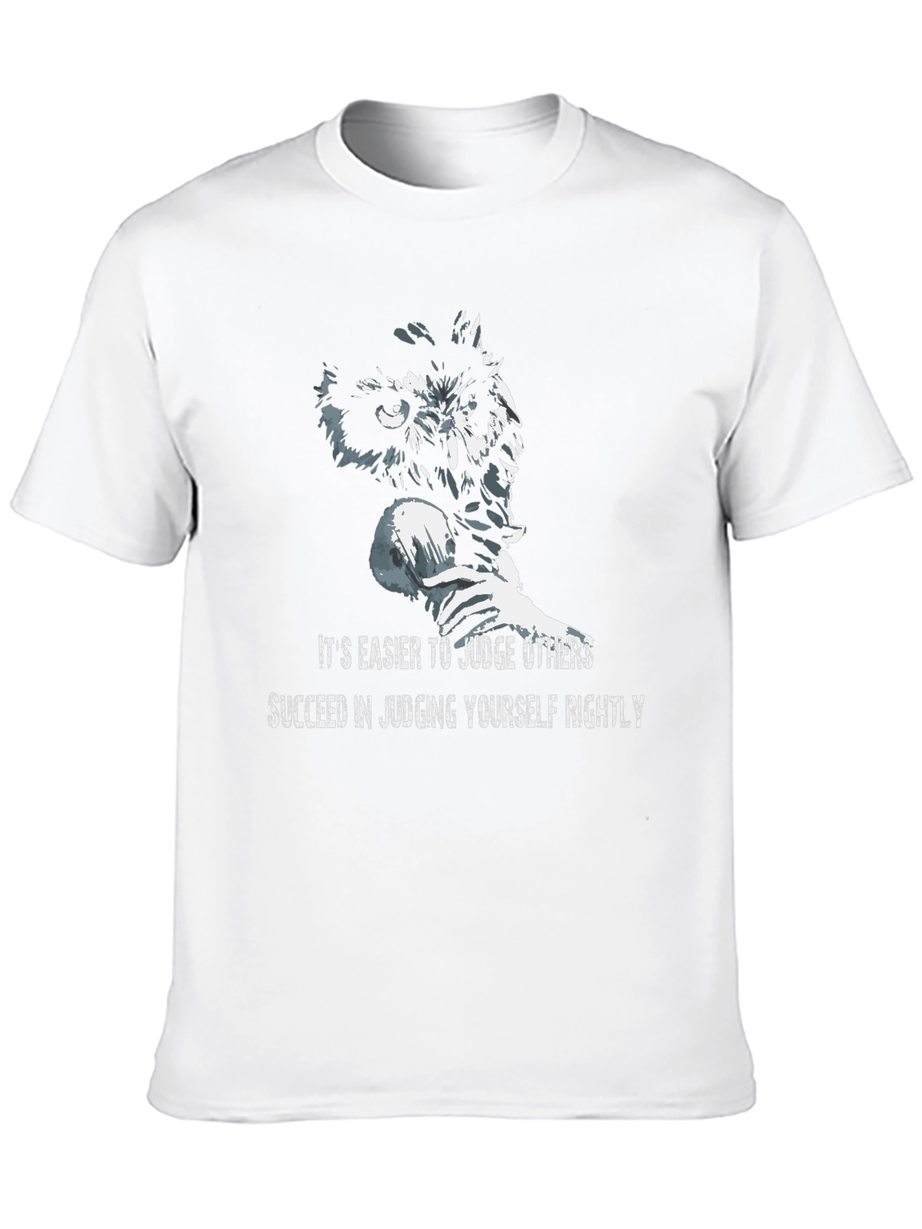 Owl Judge Graphic Print Black T-Shirt