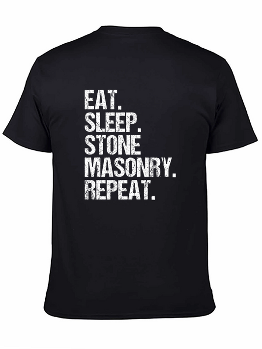 Eat Sleep Stone Masonry Repeat Graphic Tee