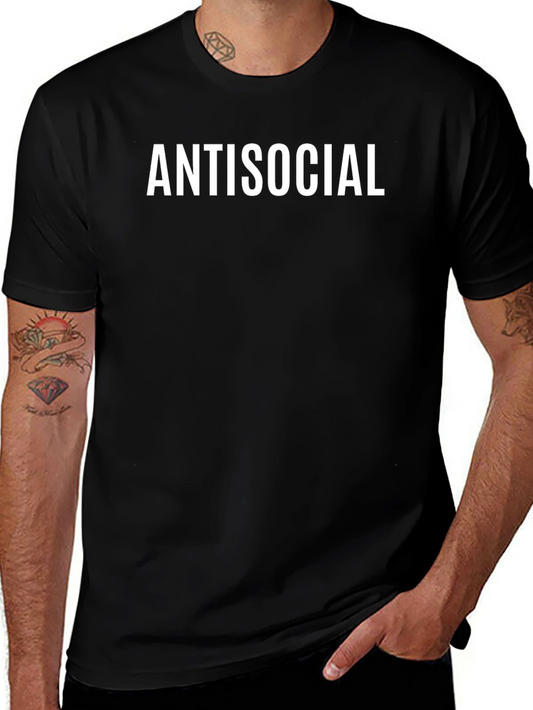 Antisocial Graphic Tee - Black Crew Neck T-Shirt