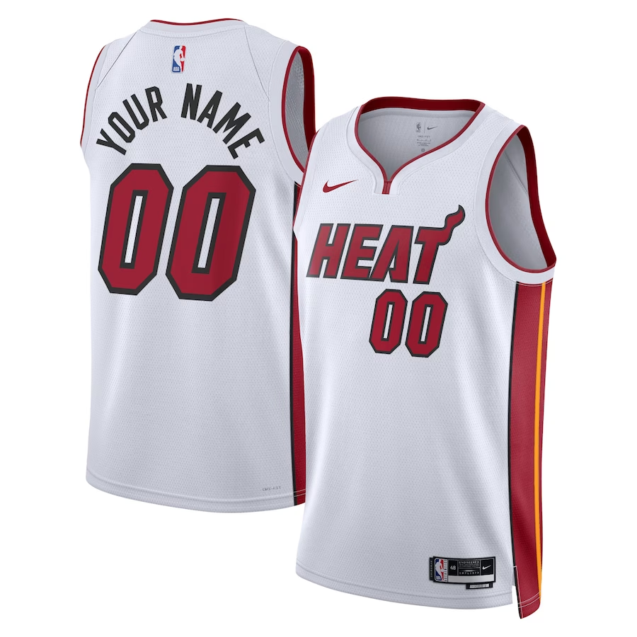 Men's Miami Heat Custom White Swingman Jerseys - Icon Edition
