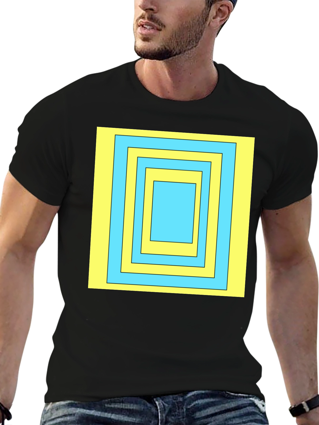 Geometric Square T-Shirt - Modern Style