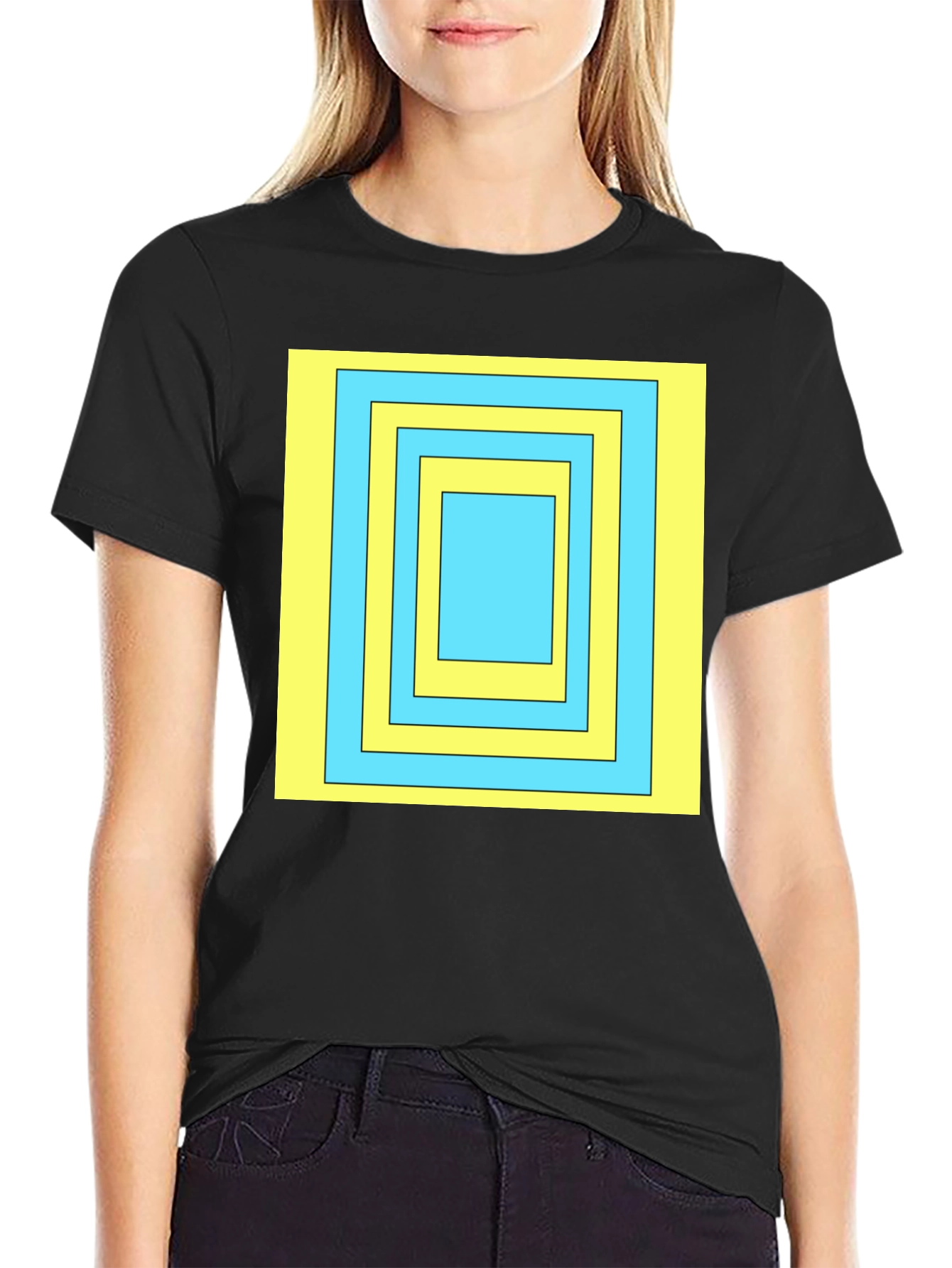 Geometric Square T-Shirt - Modern Style