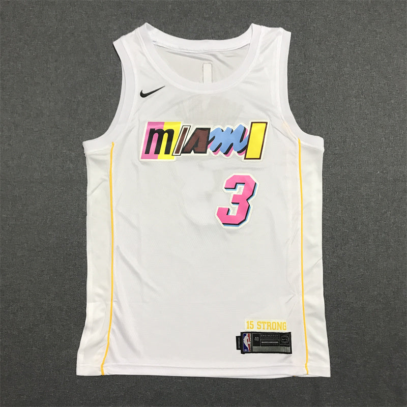 Men's Miami Heat Dwyane Wade #3 White Swingman Jerseys - City Edition