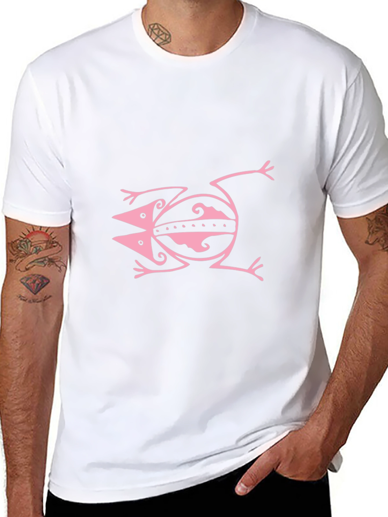 Pink Frog Graphic Black Tee Shirt