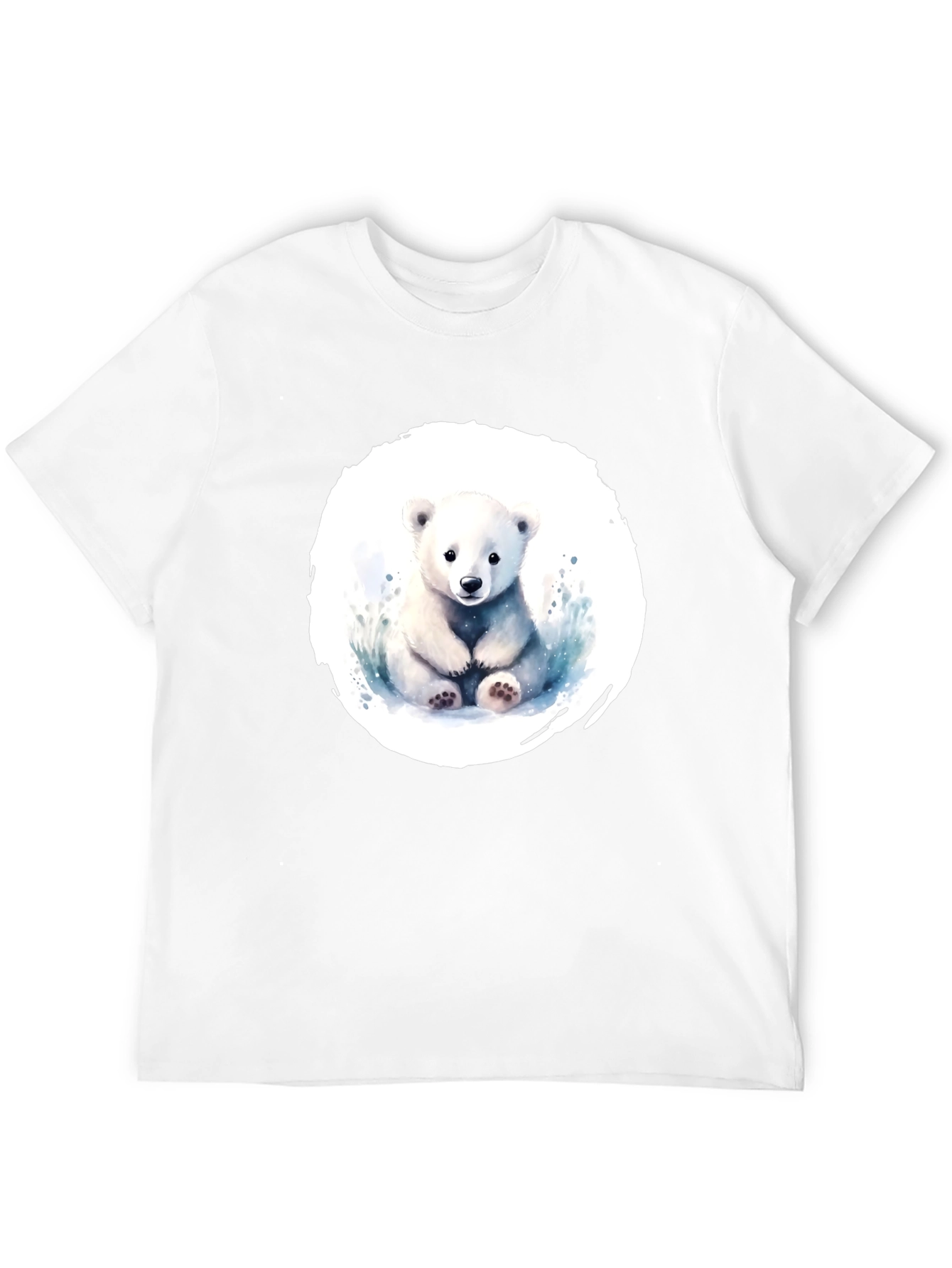 Cute Polar Bear Graphic Tee - Black Cotton Shirt