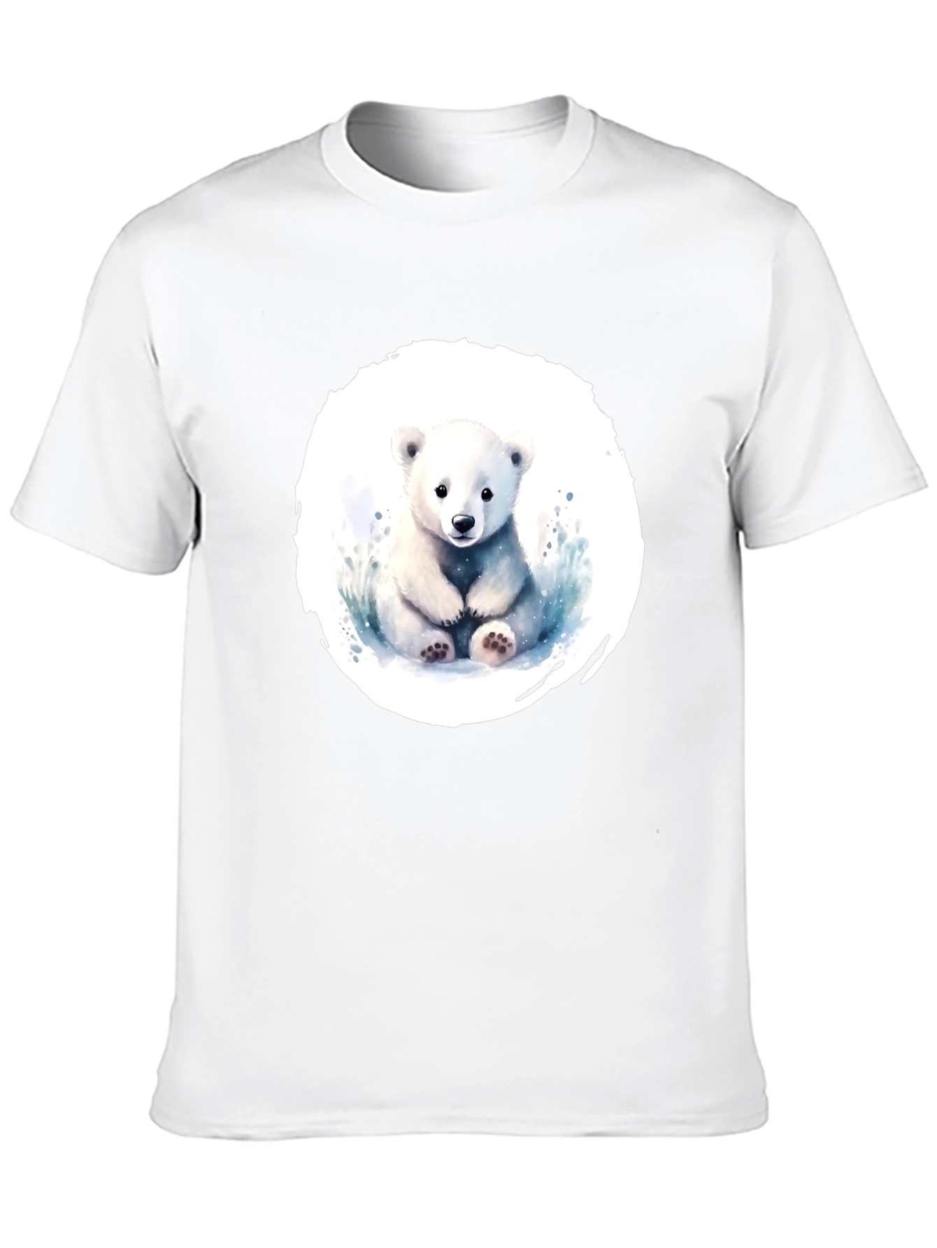 Cute Polar Bear Graphic Tee - Black Cotton Shirt