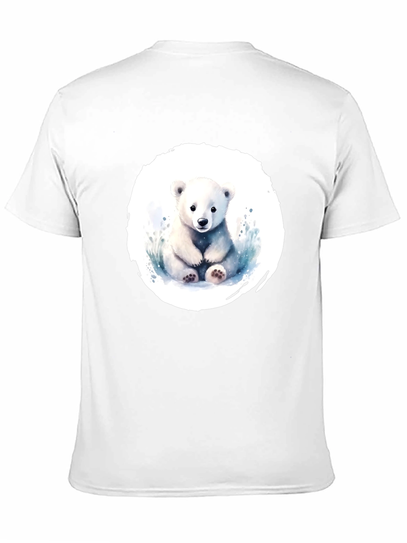 Cute Polar Bear Graphic Tee - Black Cotton Shirt