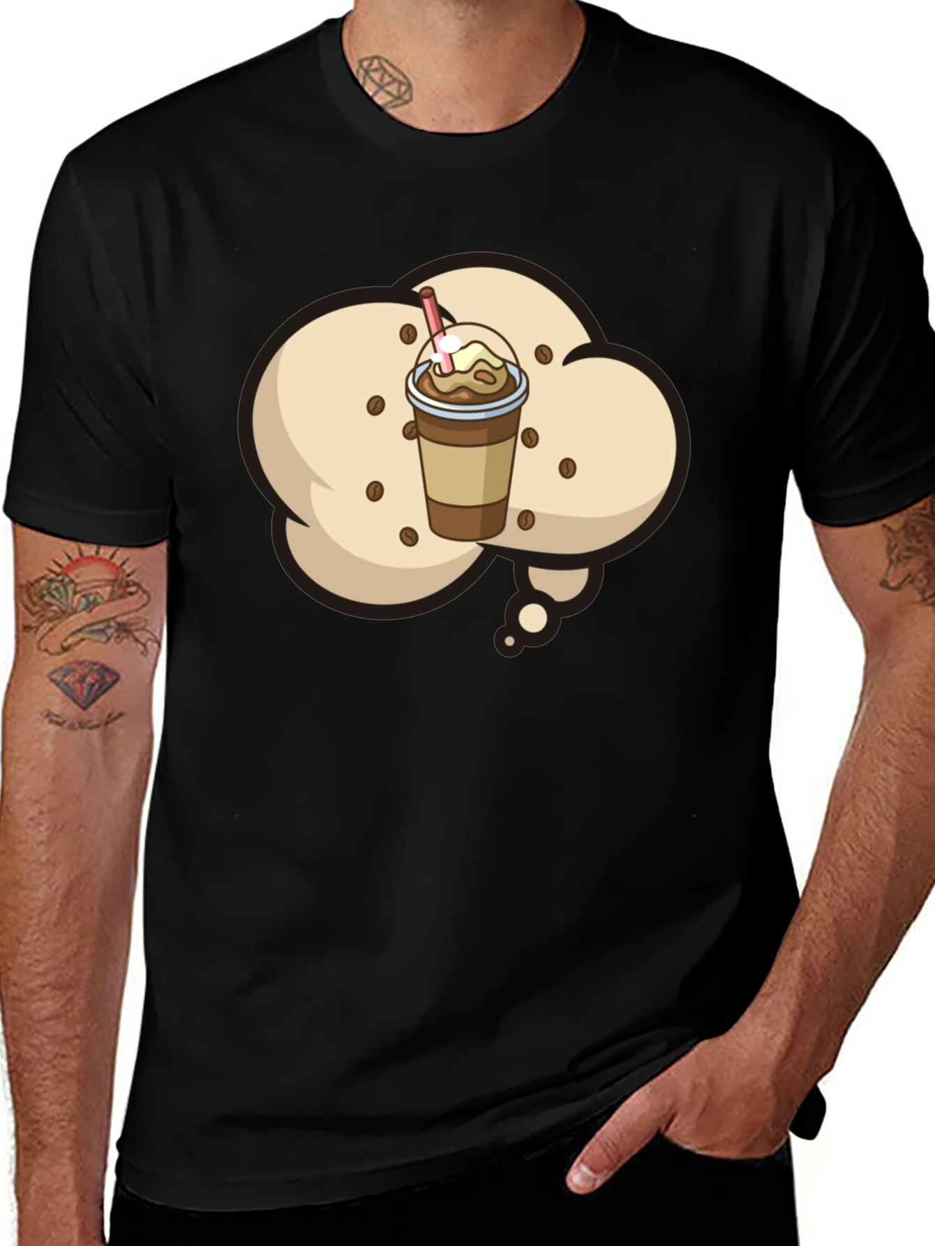 Coffee Frappe T-Shirt - Black Graphic Tee