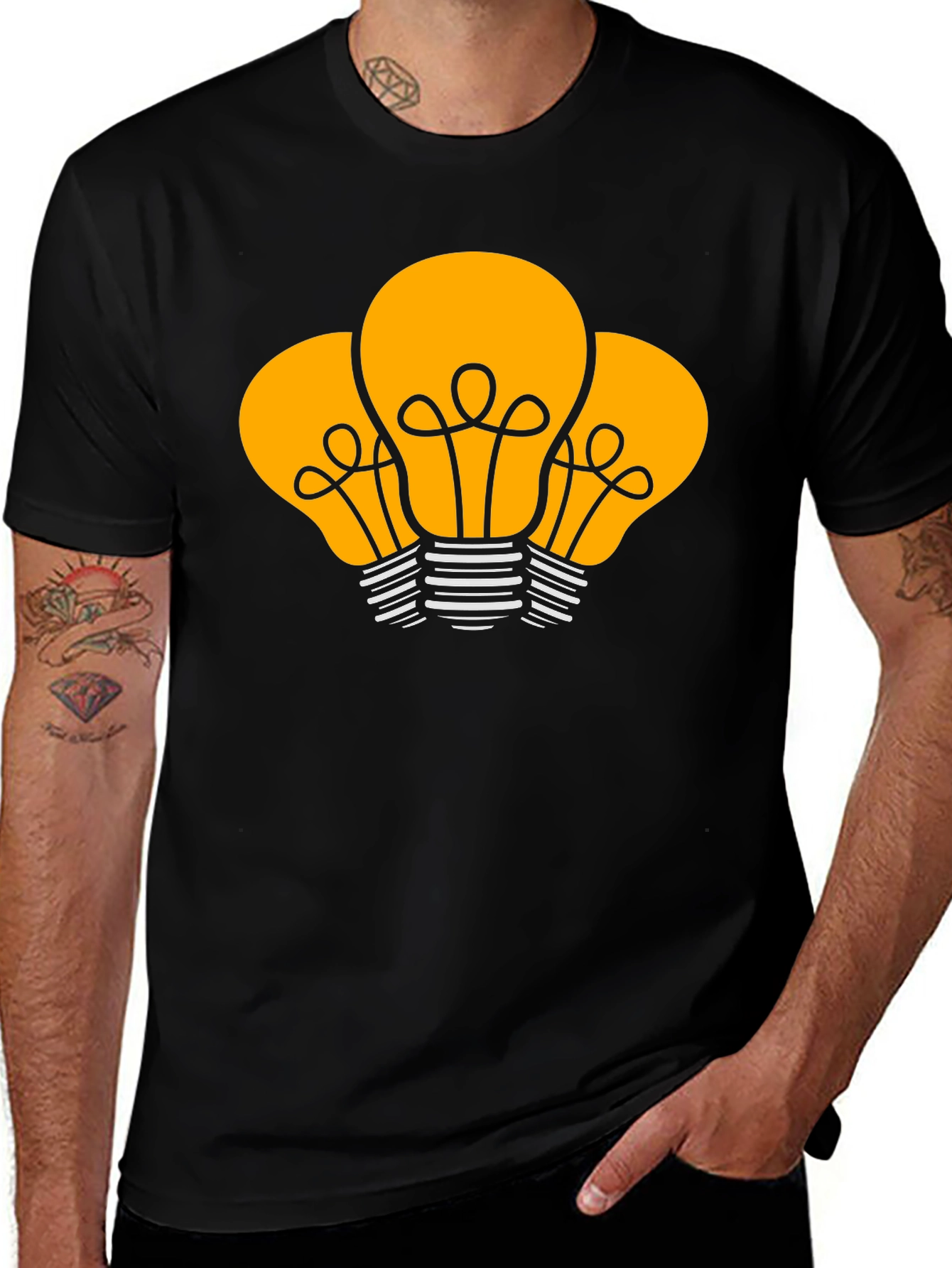 Bright Ideas Graphic Tee - Black Cotton T-Shirt