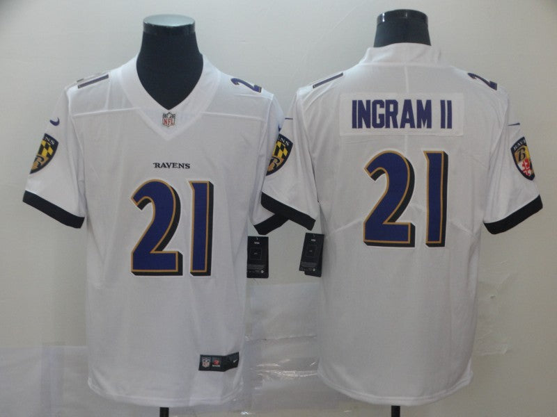 Men's Baltimore Ravens Mark Ingram II #21 White Game Jerseys