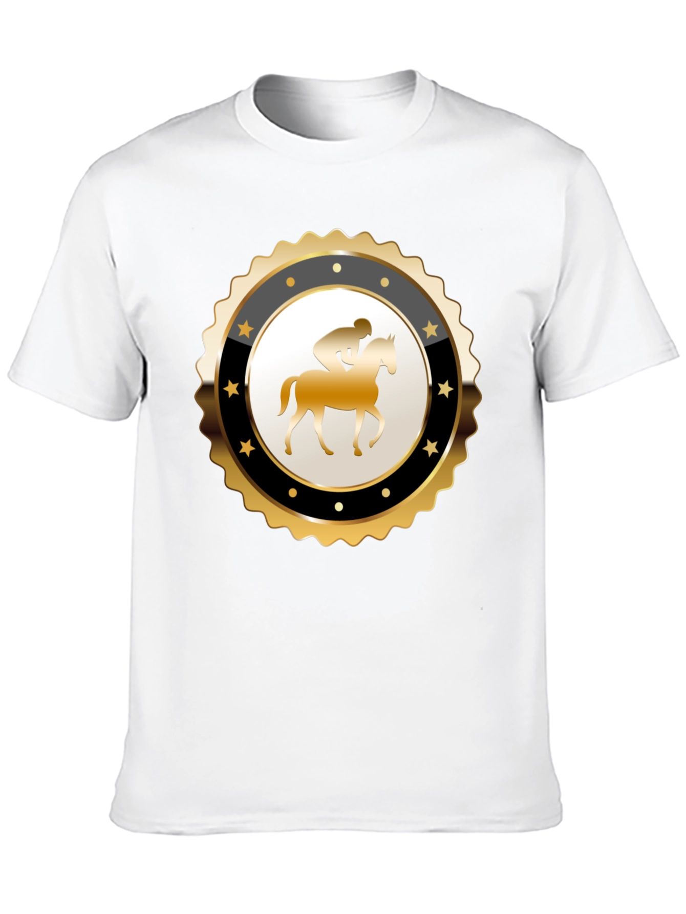 Equestrian Emblem Tee - Black Cotton Blend