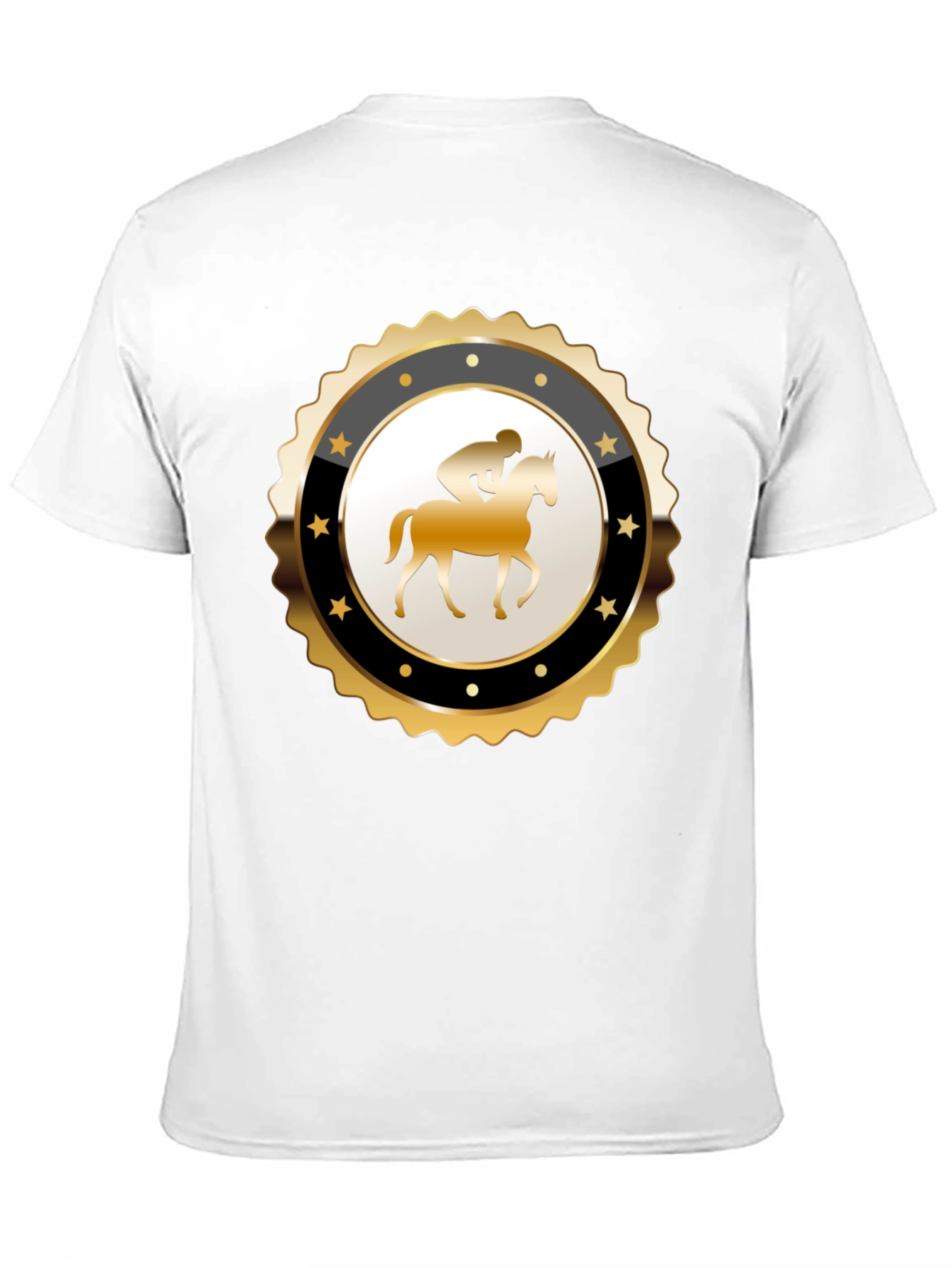 Equestrian Emblem Tee - Black Cotton Blend