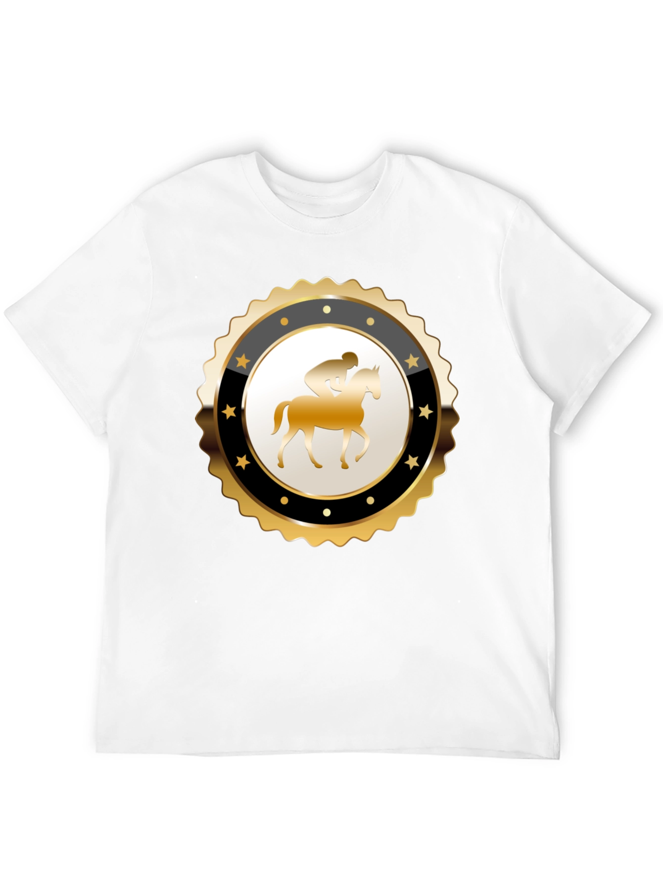 Equestrian Emblem Tee - Black Cotton Blend