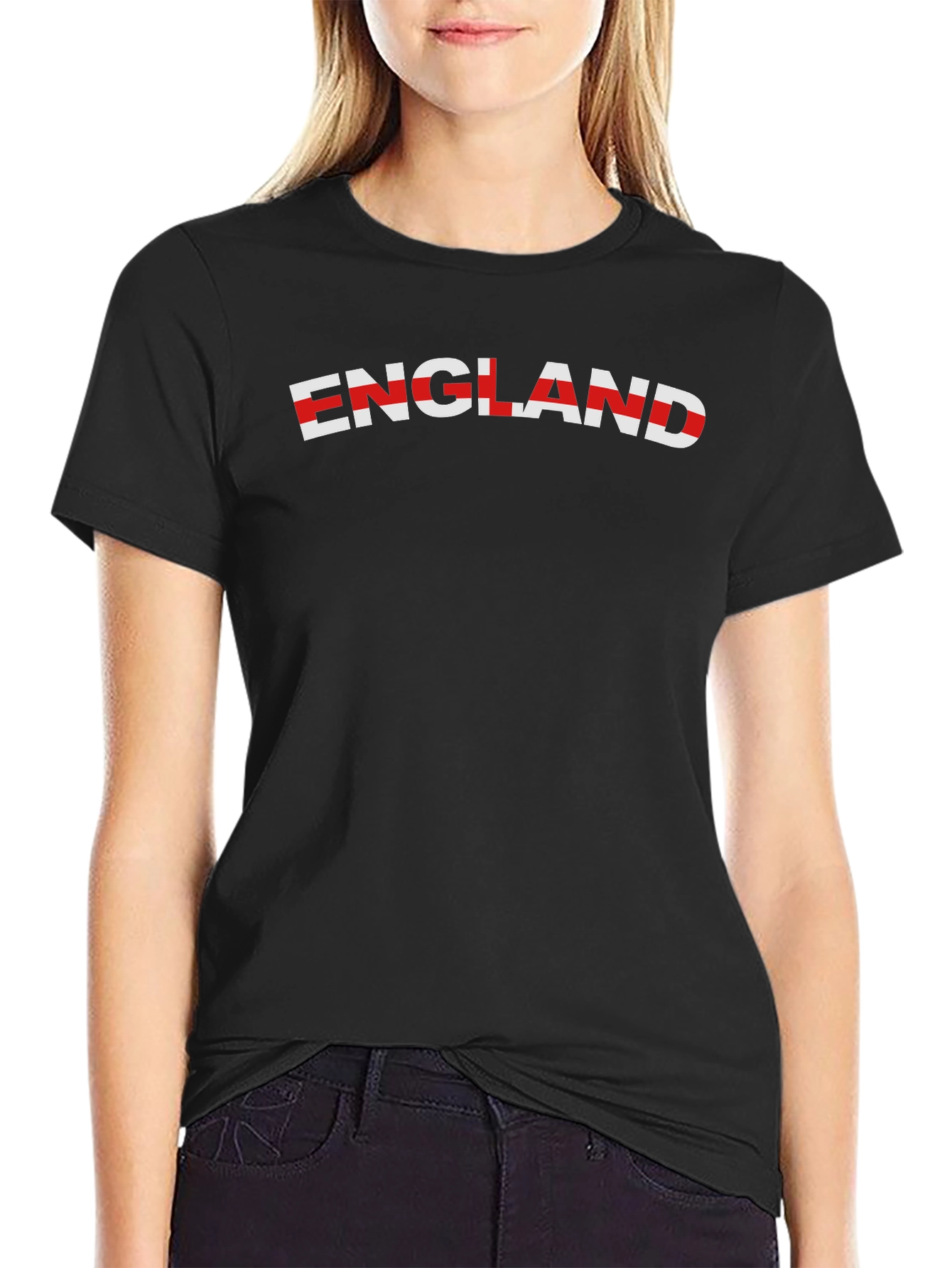 England Flag T-Shirt - Black Graphic Tee