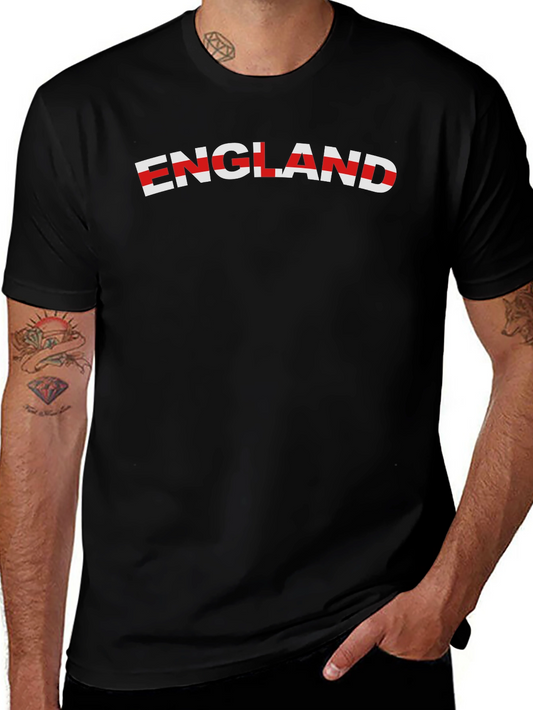 England Flag T-Shirt - Black Graphic Tee