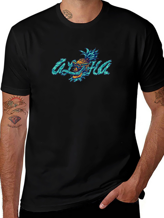 Aloha Skull Pineapple Graphic T-Shirt