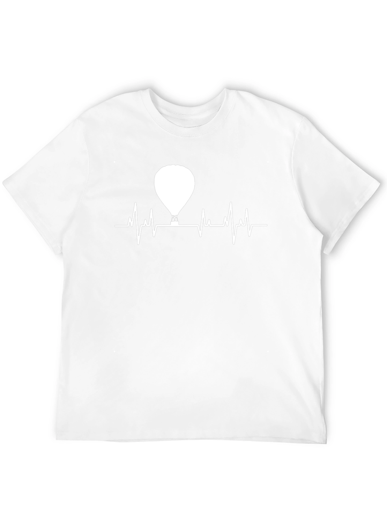 Hot Air Balloon Heartbeat T-Shirt - Mens Black Tee