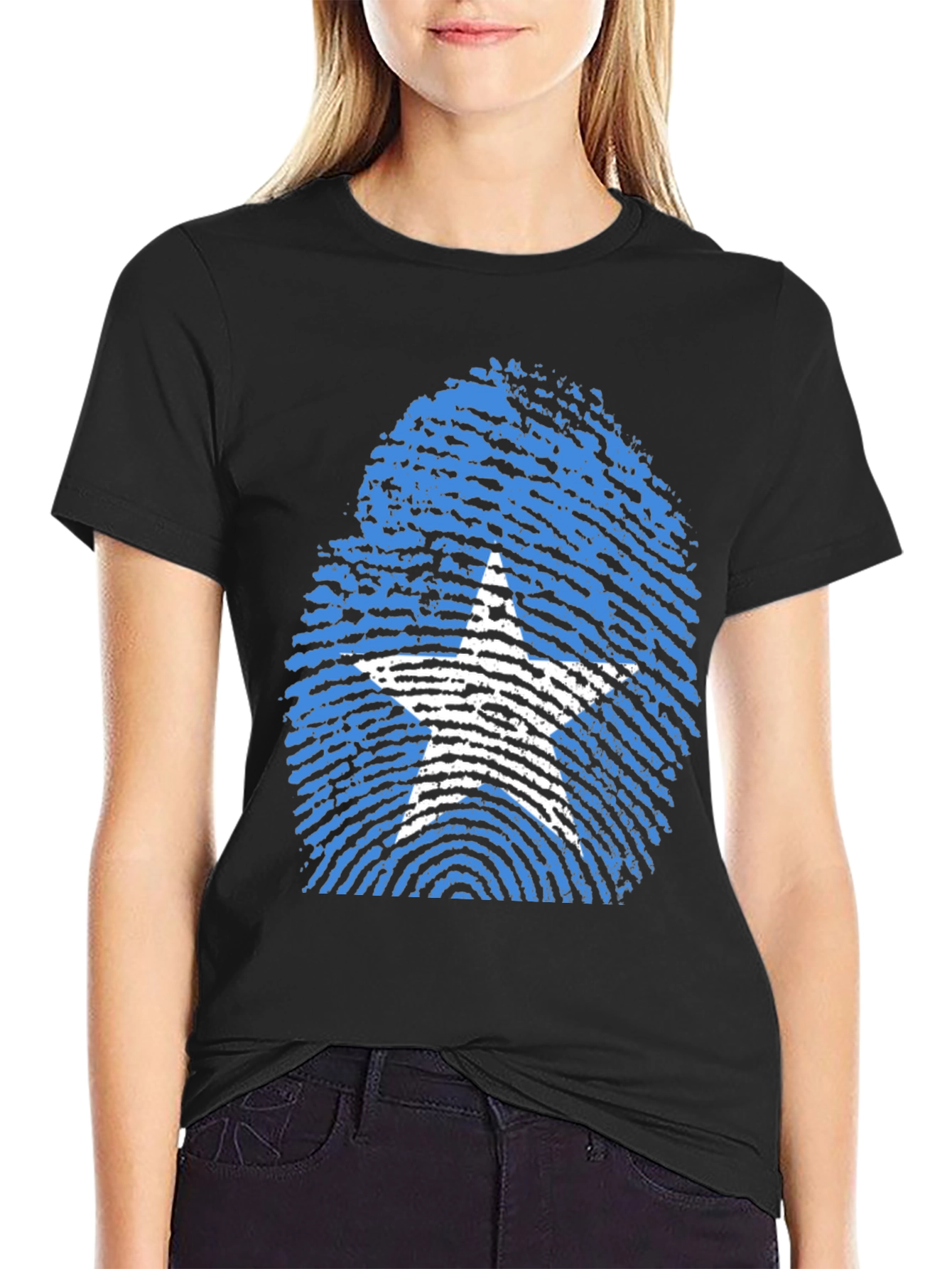 Somalia Flag Fingerprint T-Shirt