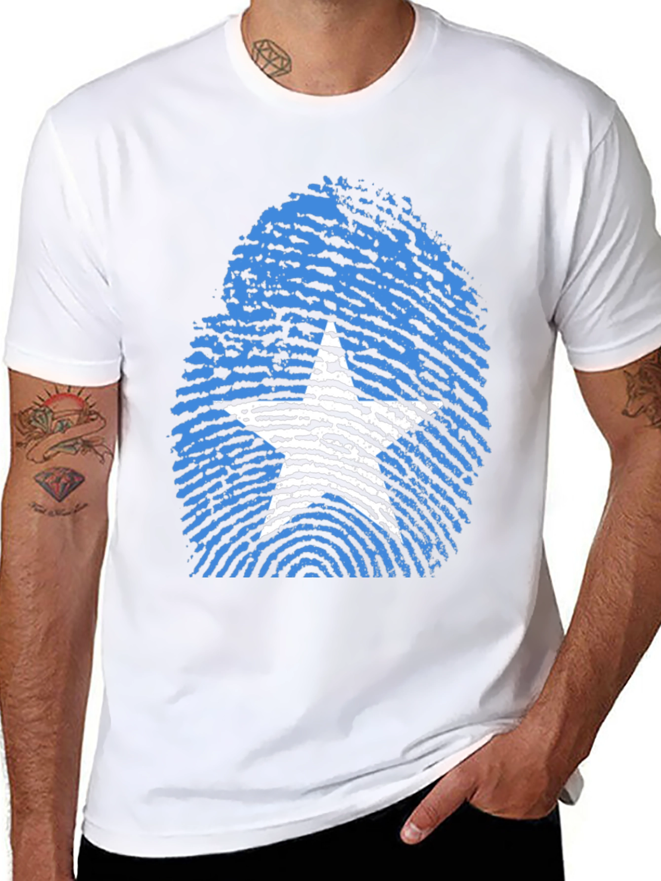 Somalia Flag Fingerprint T-Shirt