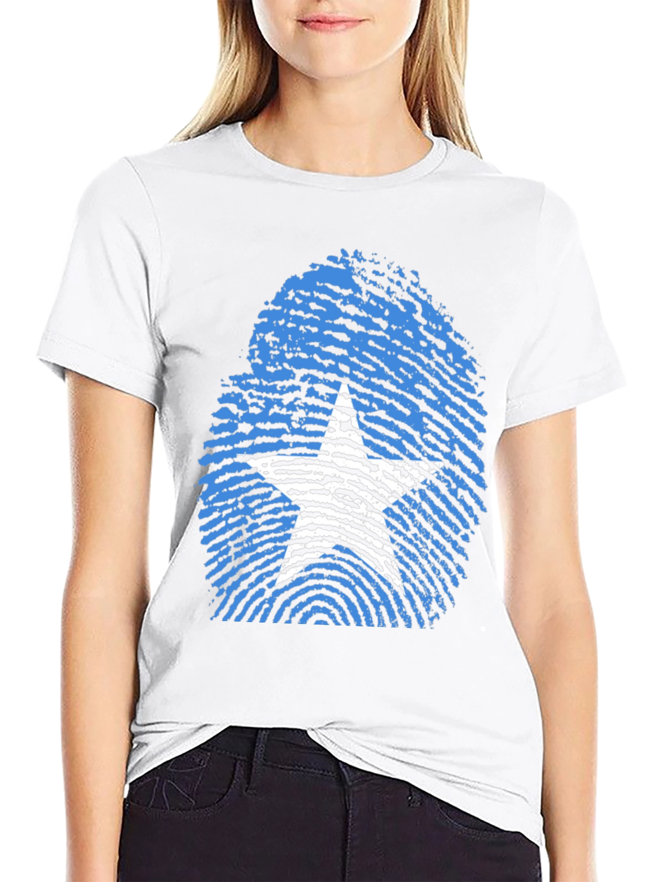 Somalia Flag Fingerprint T-Shirt