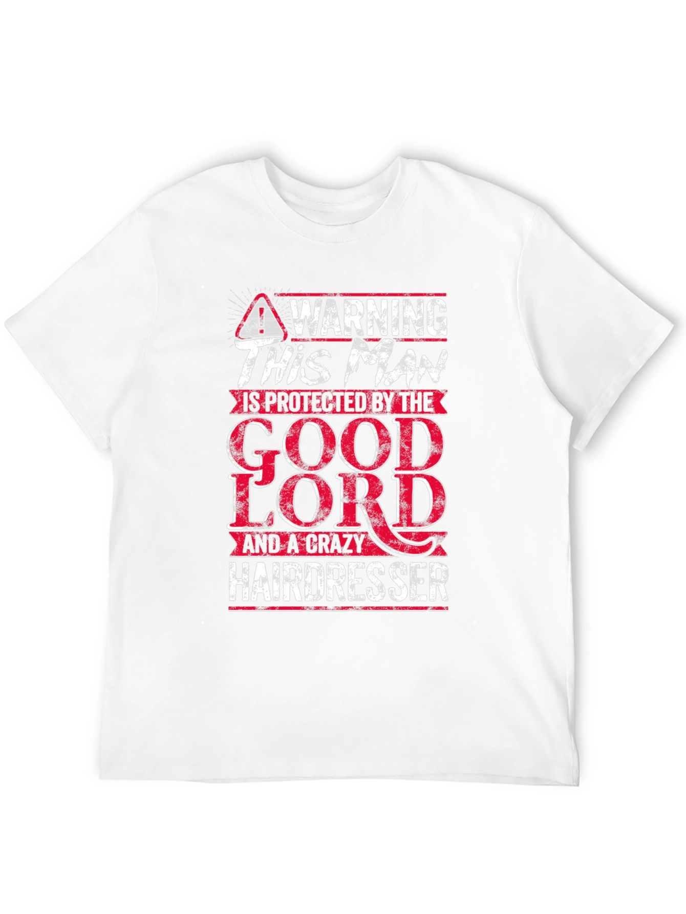 Warning Protected by God & Crazy Hairdresser Graphic Tee