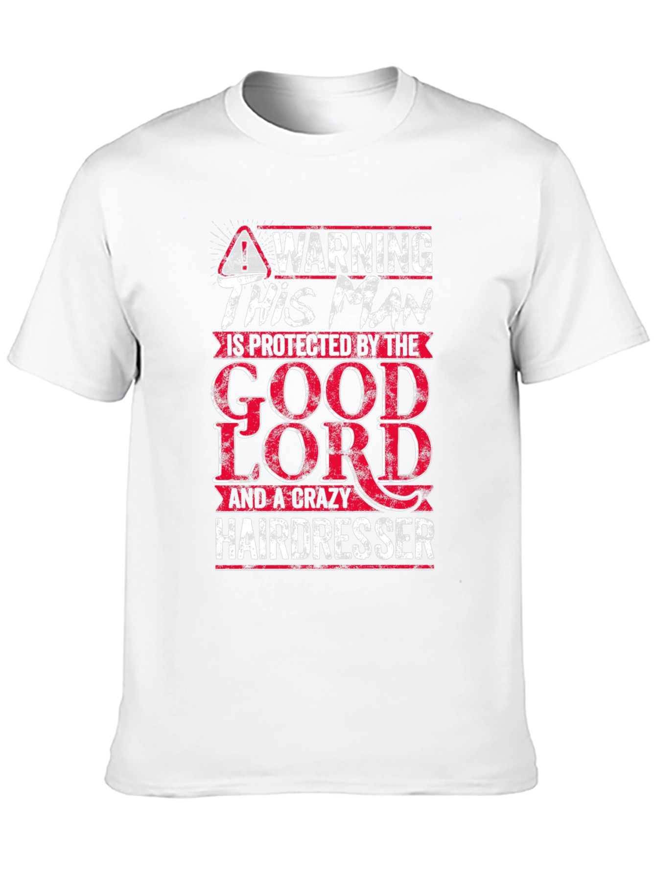 Warning Protected by God & Crazy Hairdresser Graphic Tee
