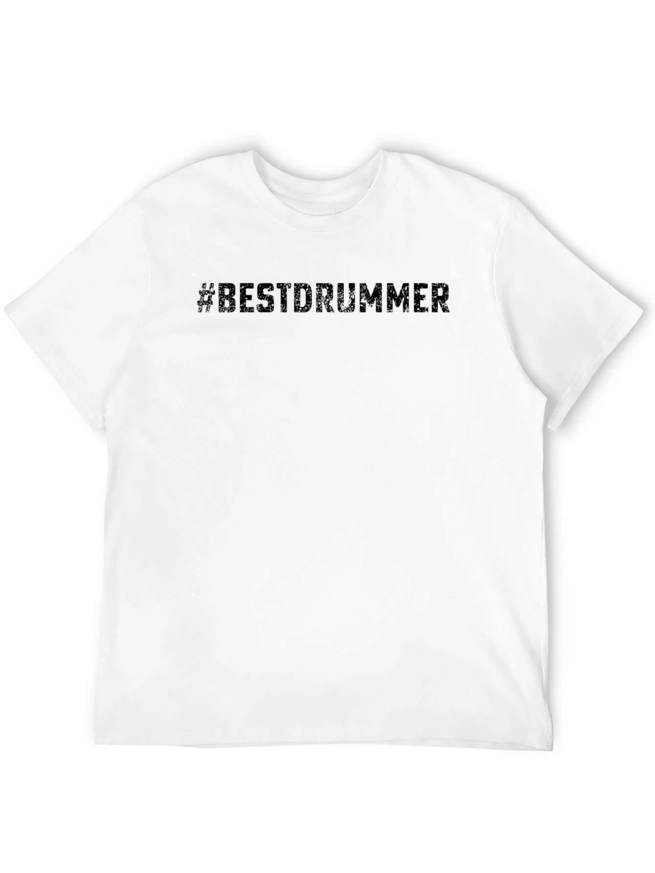 #BestDrummer Black Cotton Crew Neck T-Shirt