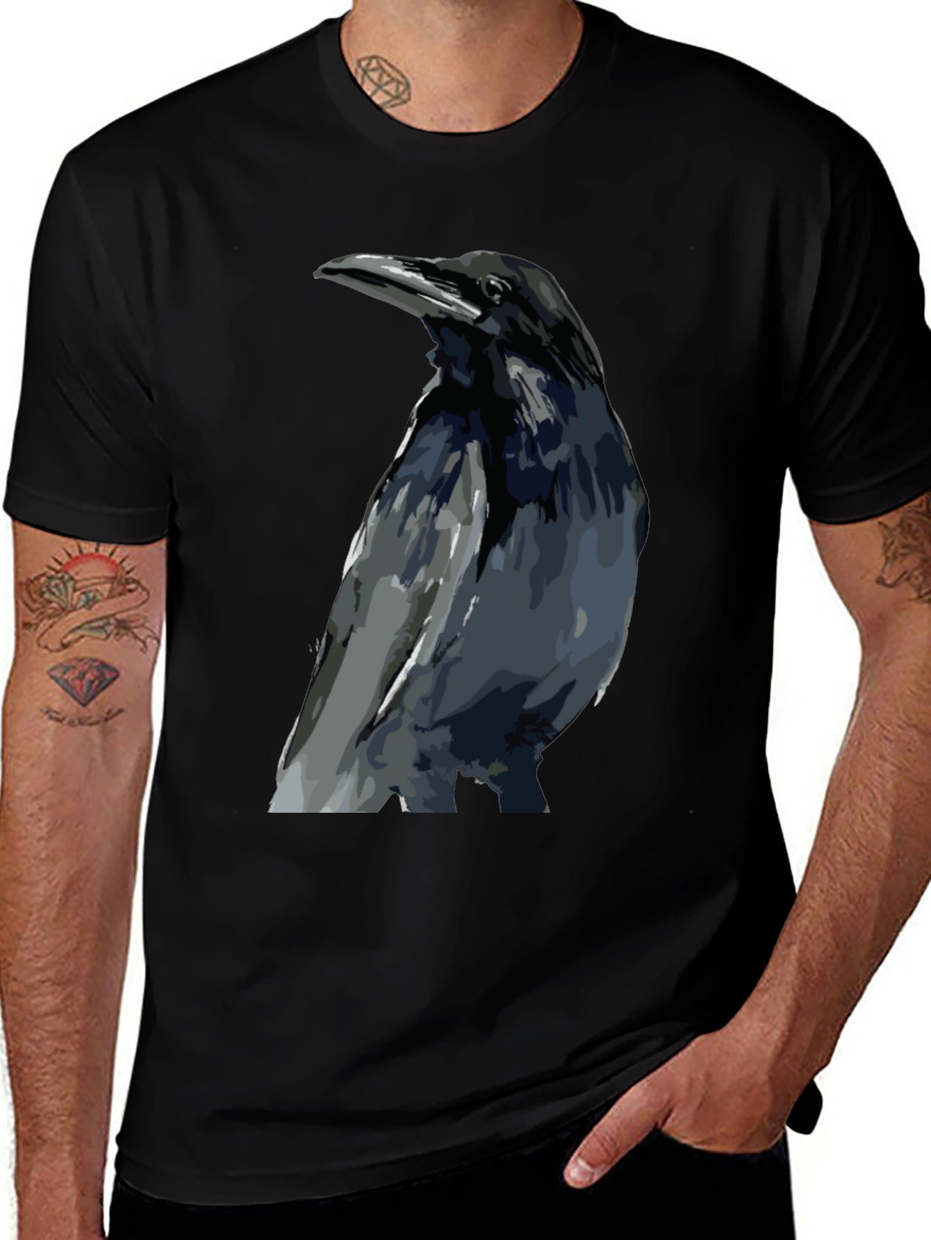 Raven Graphic Black T-Shirt