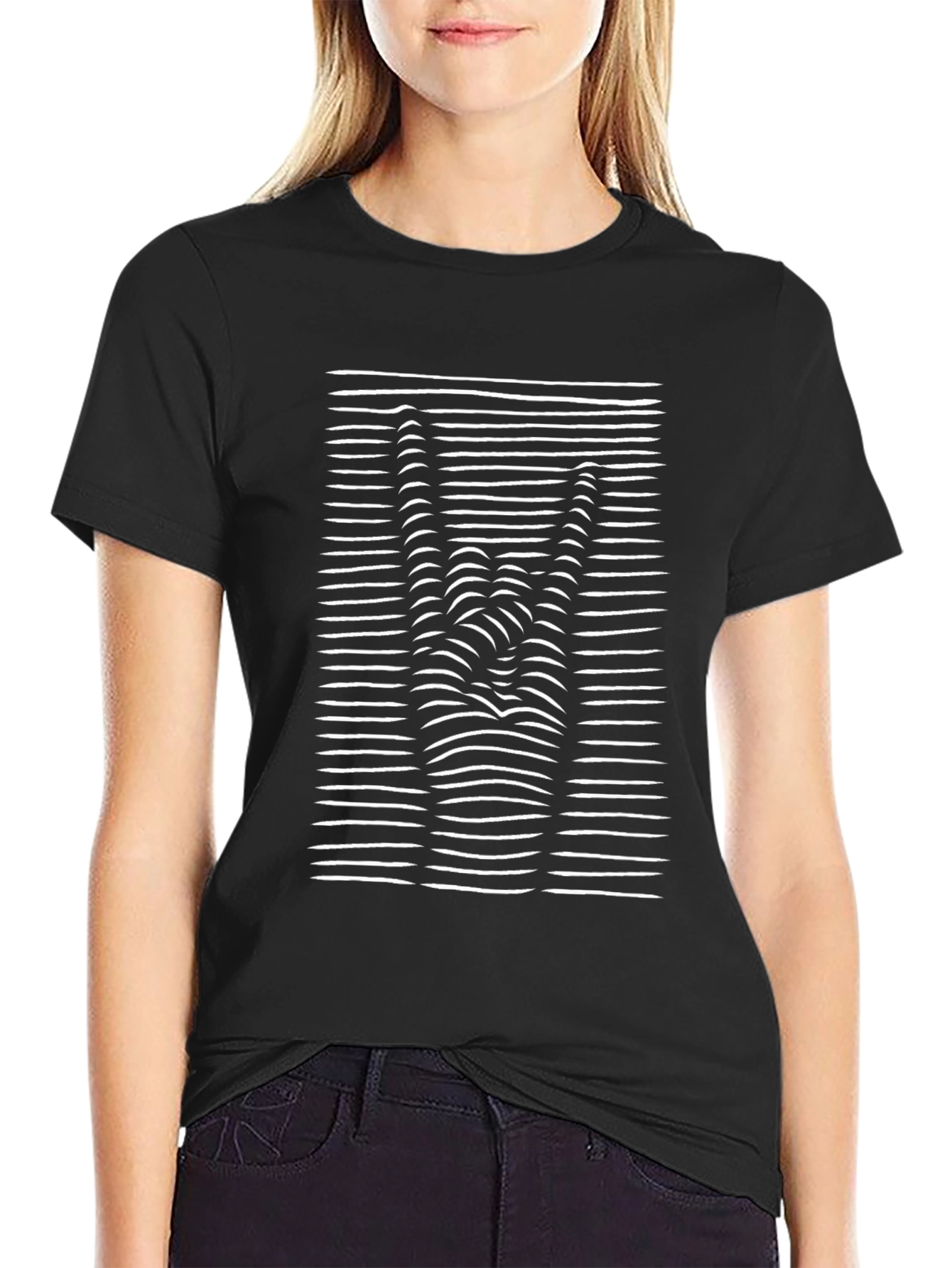 Rock On! Illusion Graphic Tee - Black Cotton T-Shirt