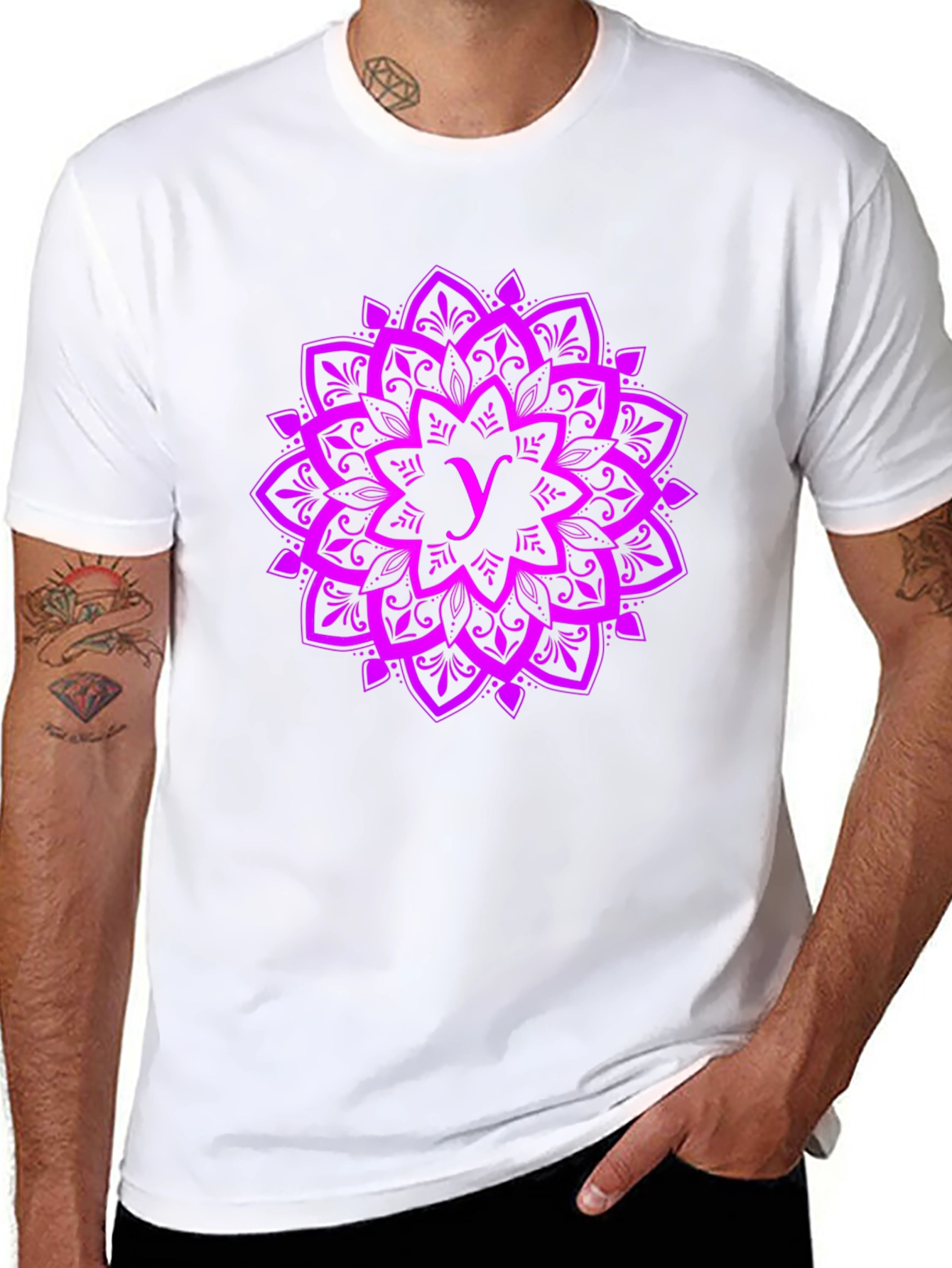 Purple Mandala Graphic Tee - Stylish Cotton Shirt