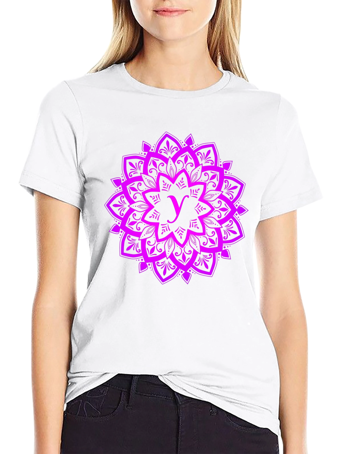 Purple Mandala Graphic Tee - Stylish Cotton Shirt
