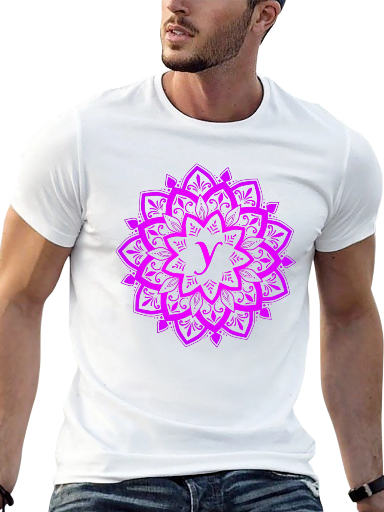 Purple Mandala Graphic Tee - Stylish Cotton Shirt