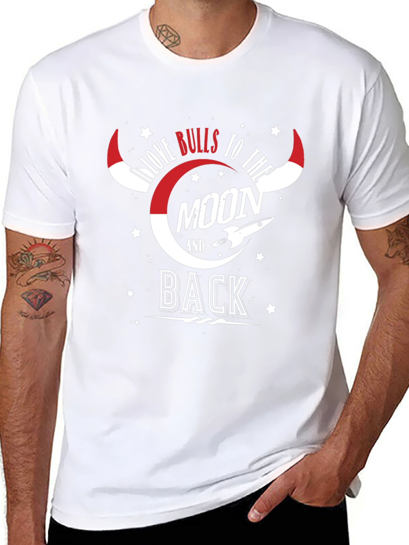 Love Bulls To The Moon And Back Black Tee