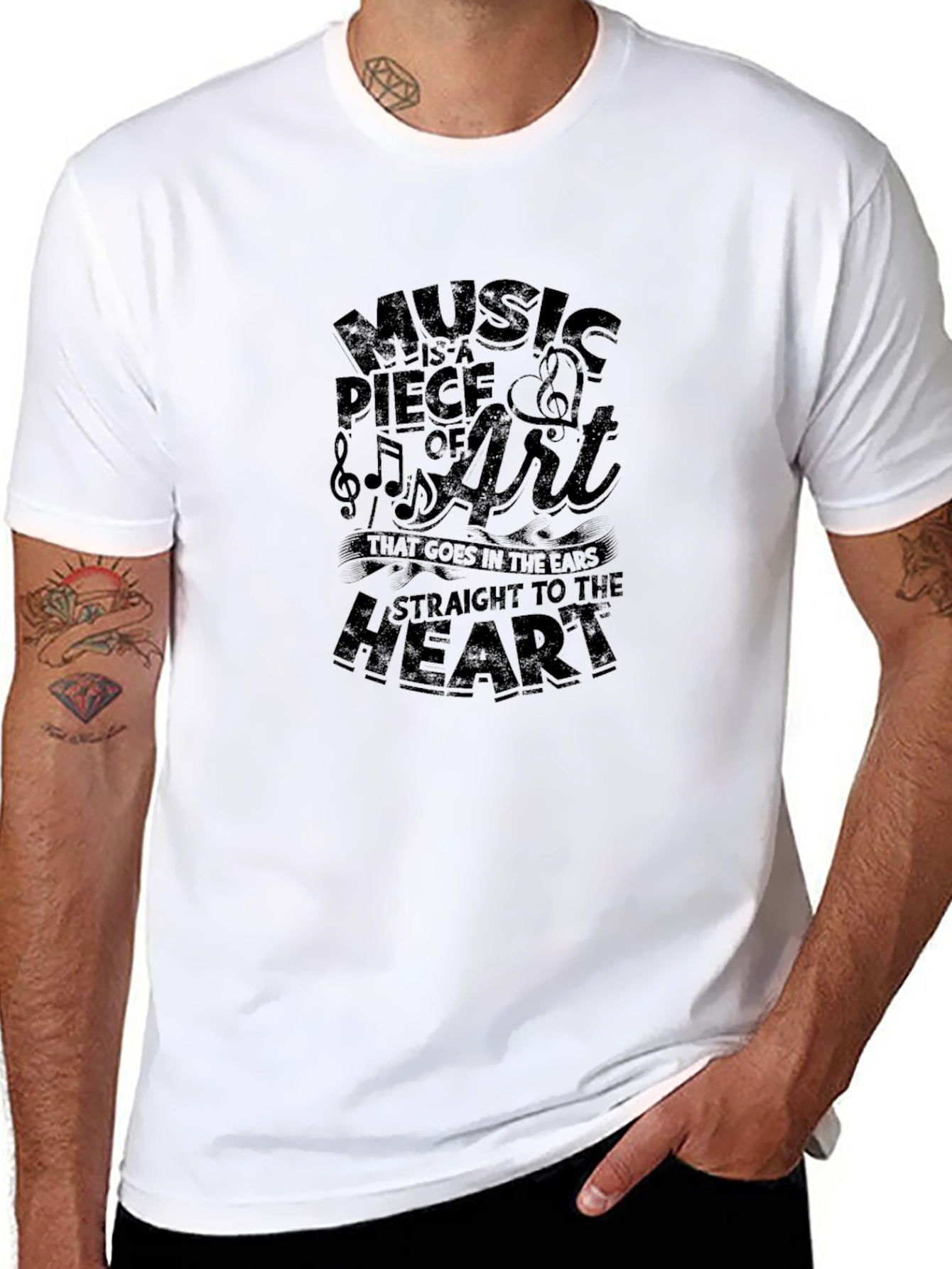 Music is Art Graphic T-Shirt - Black