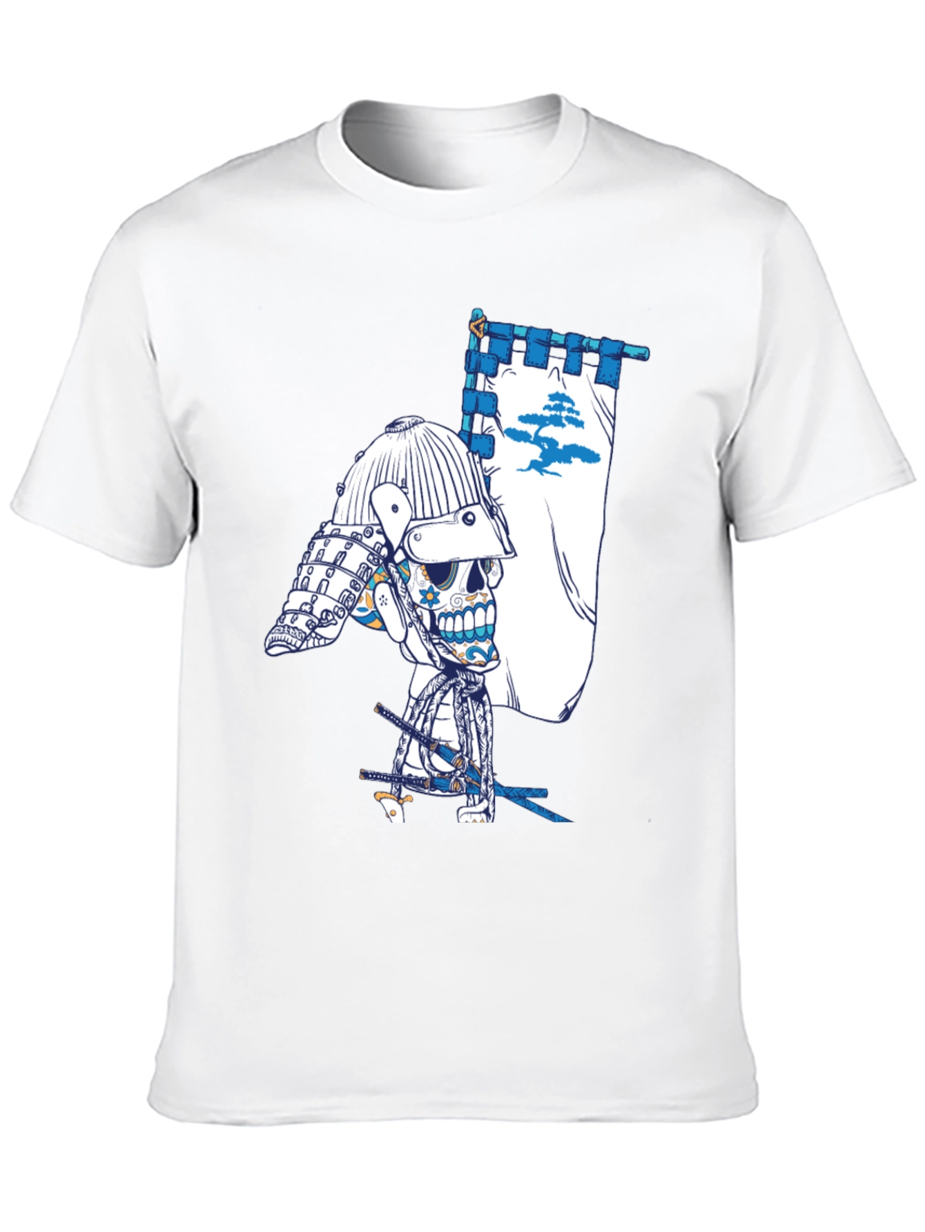 Samurai Skull Graphic Tee - Unique Design