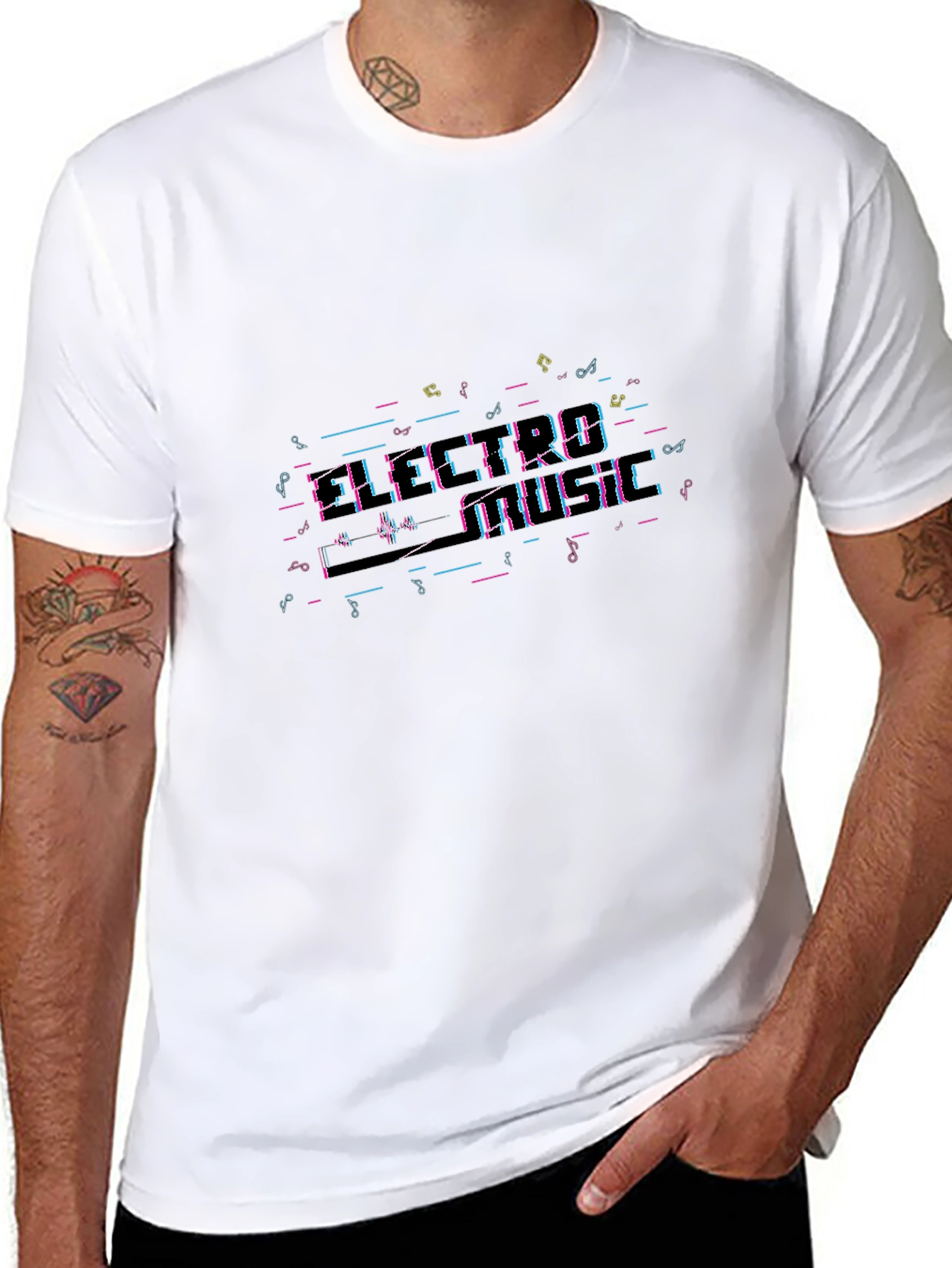 Electro Music T-Shirt - Black Crew Neck Tee